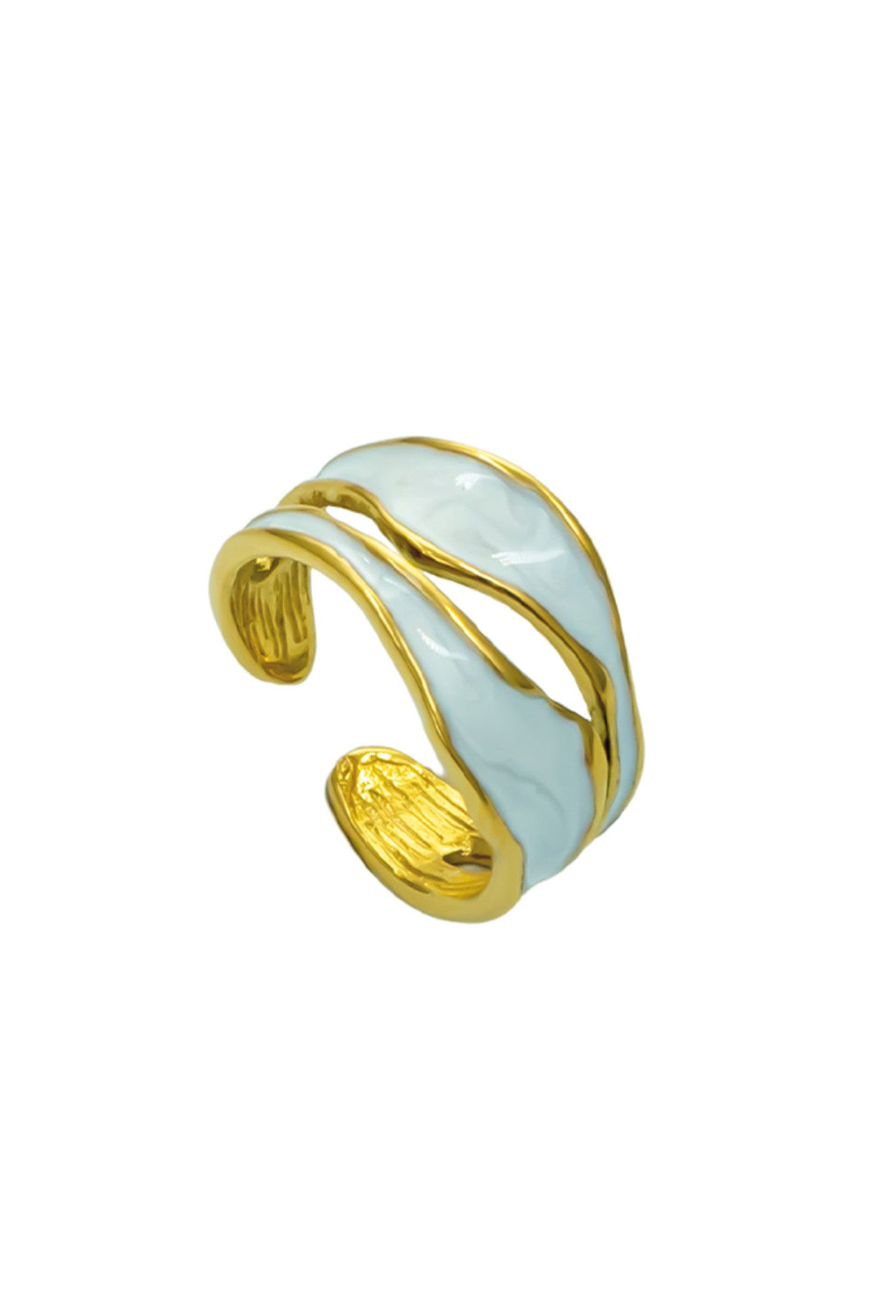 18kt Gold Plated White Ring