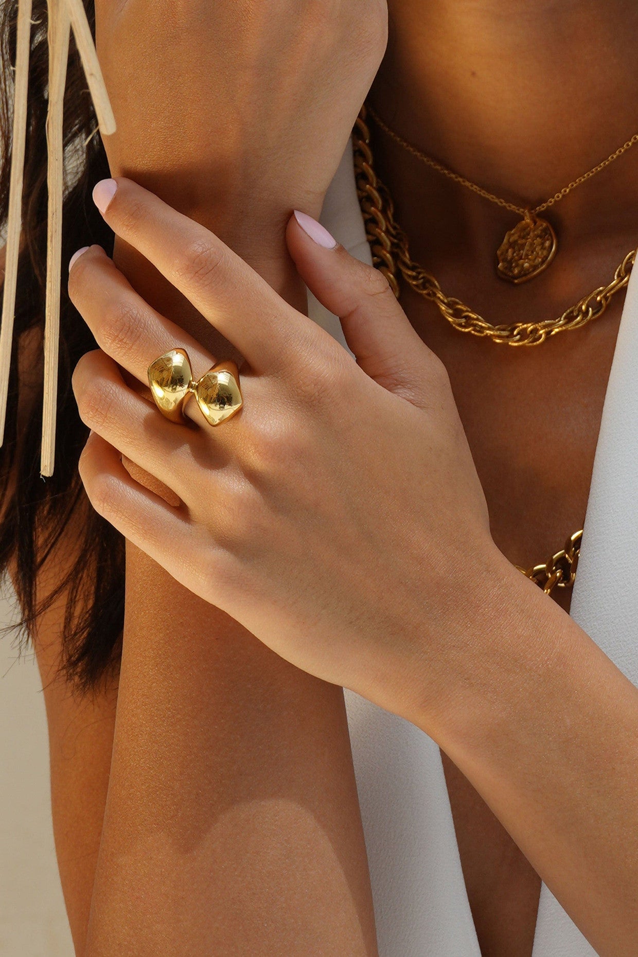 18kt Gold Plated Chunk Wrap Ring