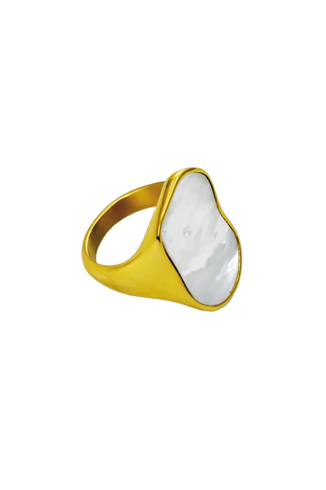 18kt Gold Plated White Ring