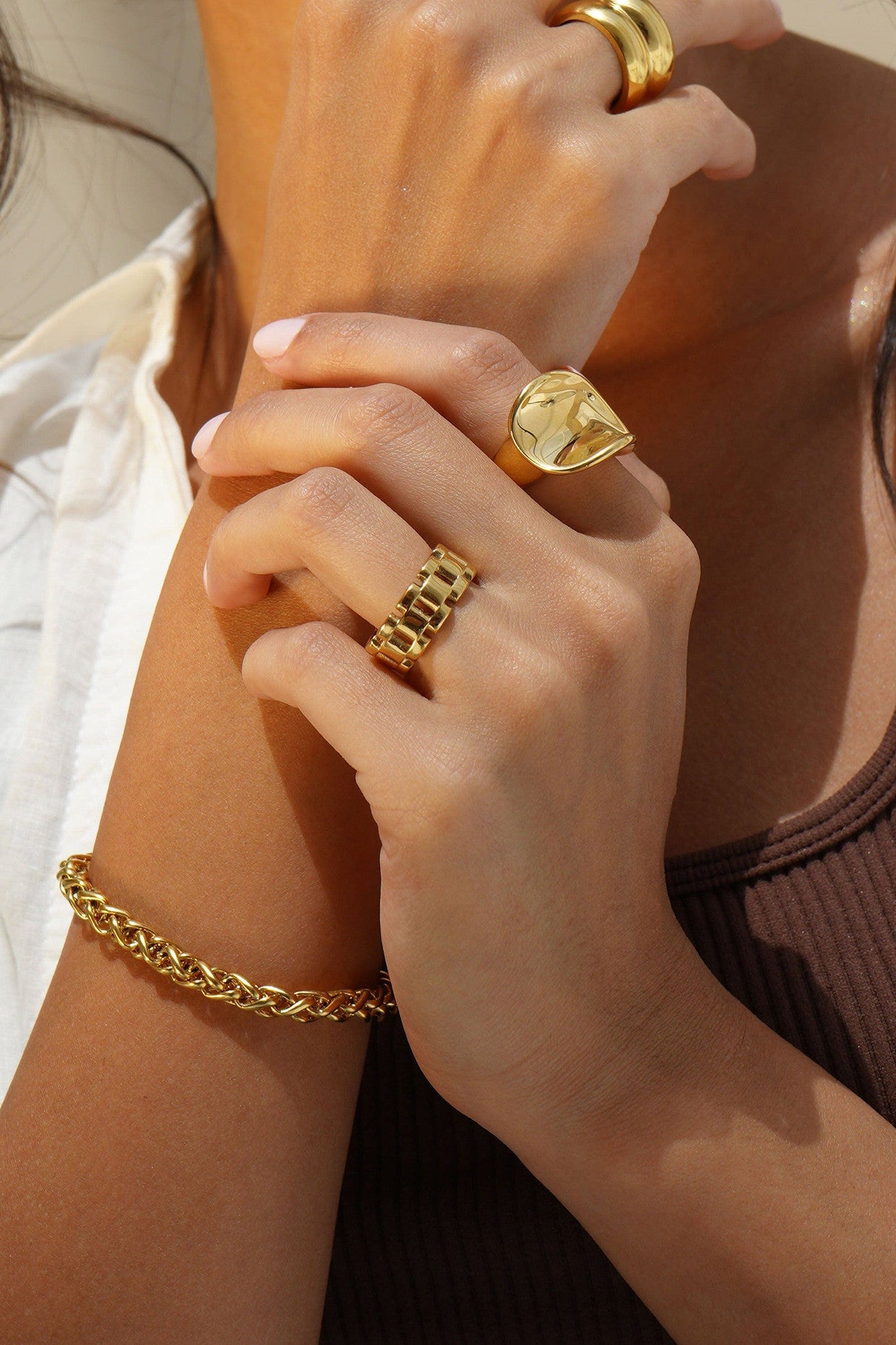 18kt Gold Plated Link Ring