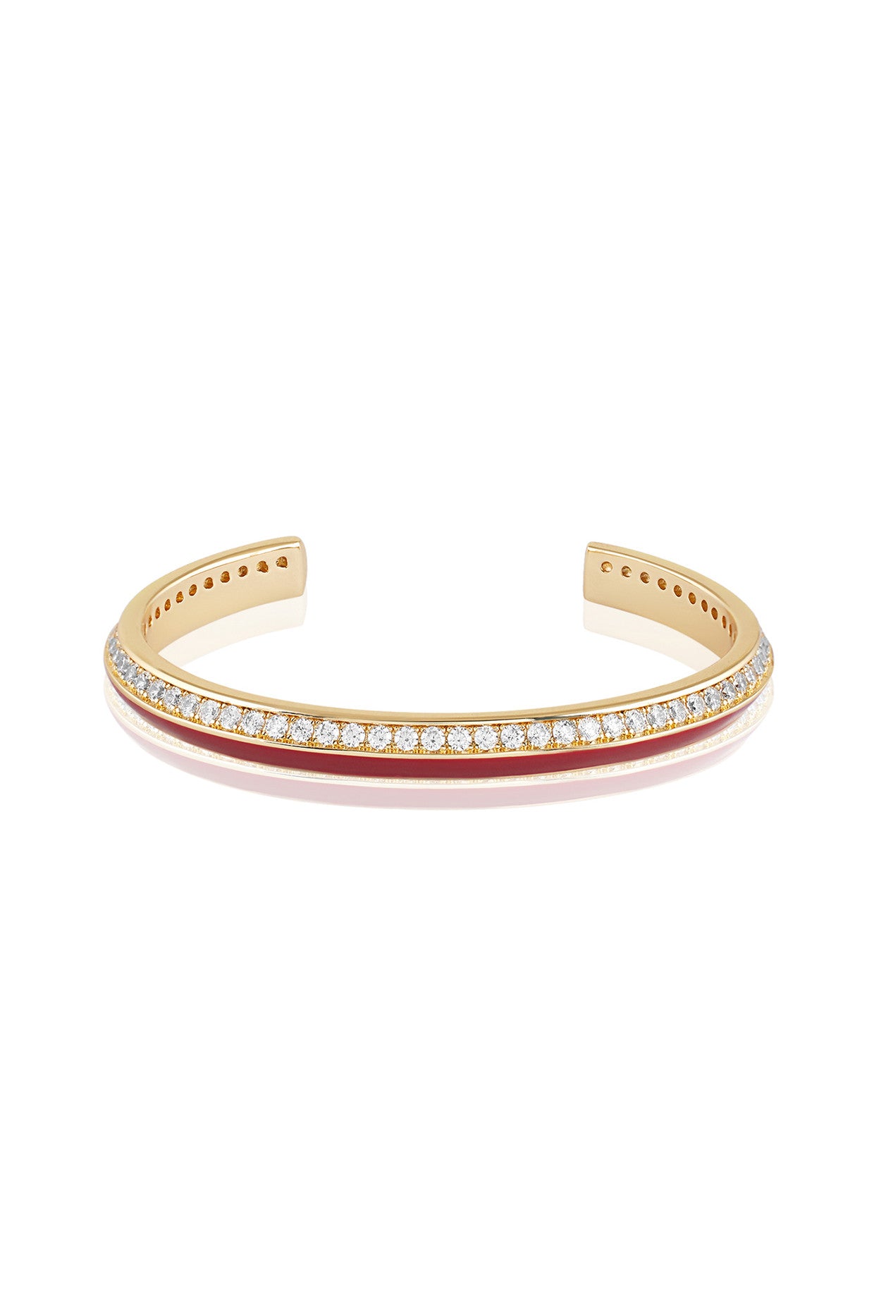 18Kt Gold Plated Ruby Disco Cuff Bracelet