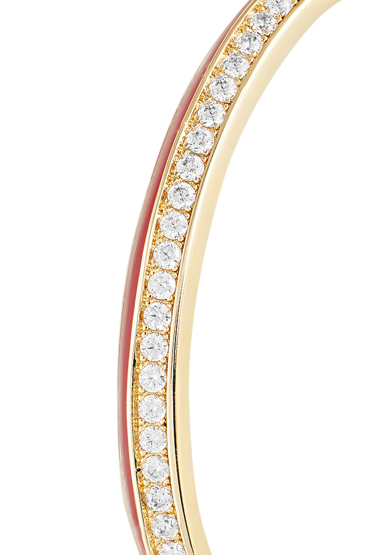18Kt Gold Plated Ruby Disco Cuff Bracelet