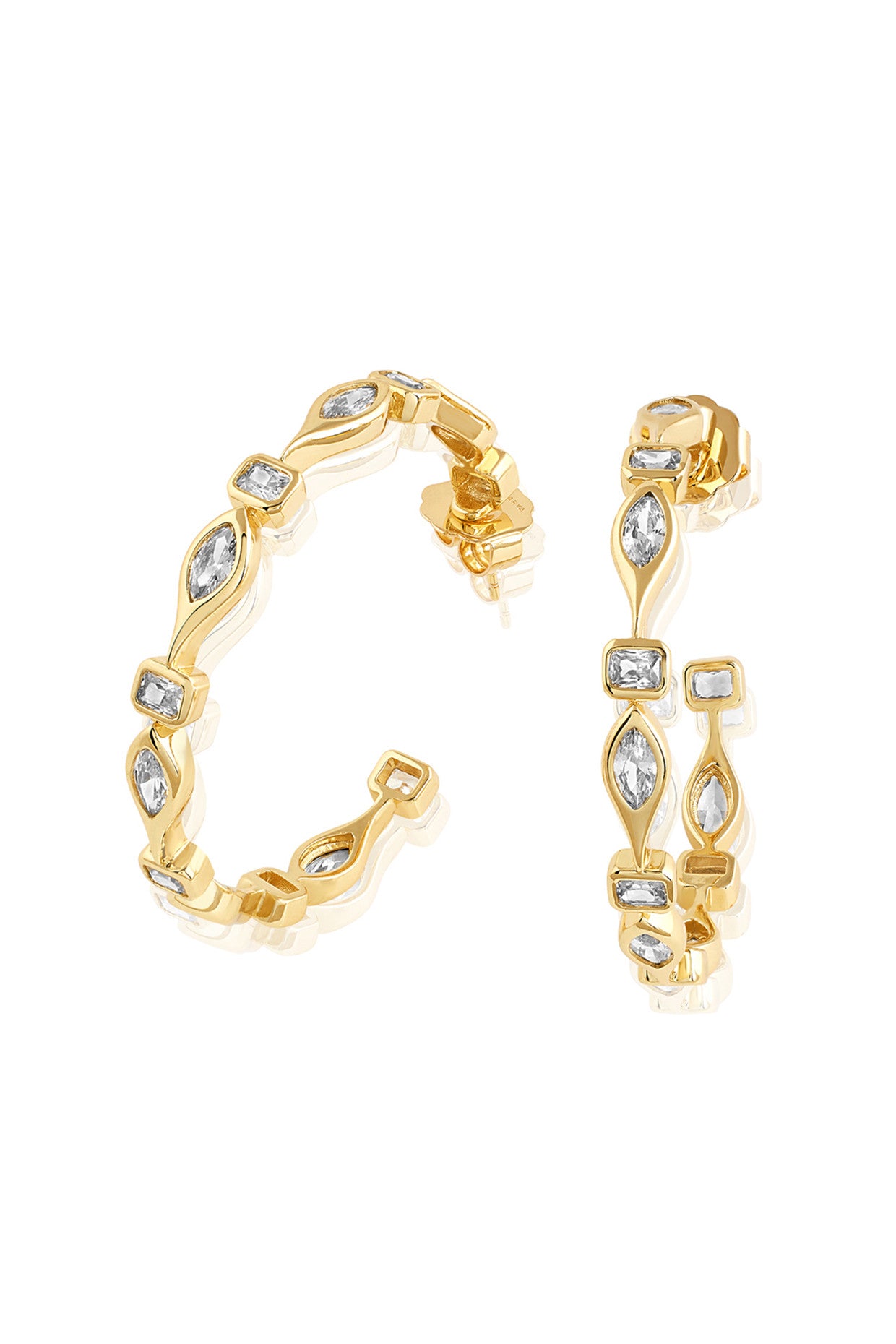 18Kt Gold Plated Tenniscore Hoops