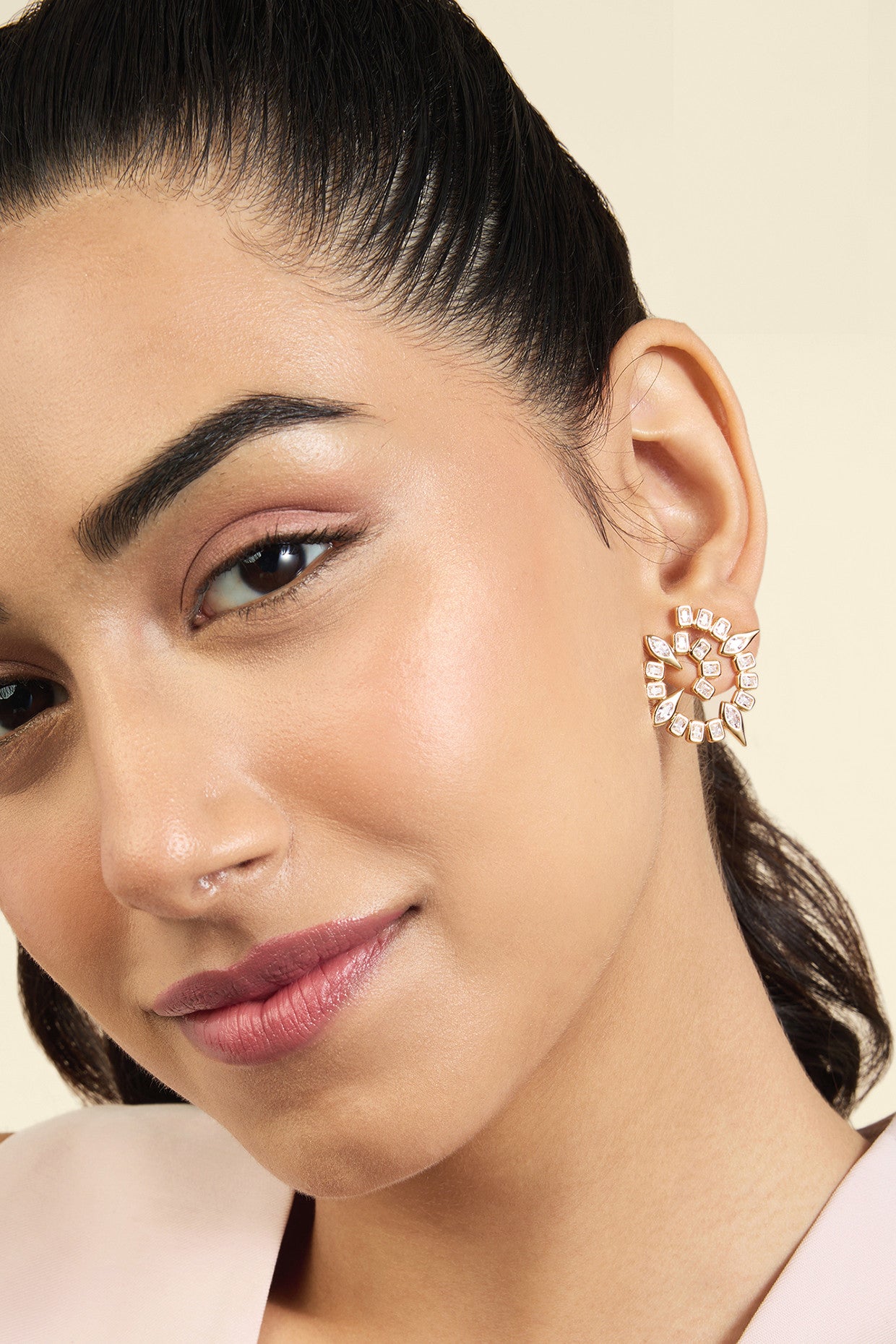 18Kt Gold Plated Tenniscore Spiral Studs