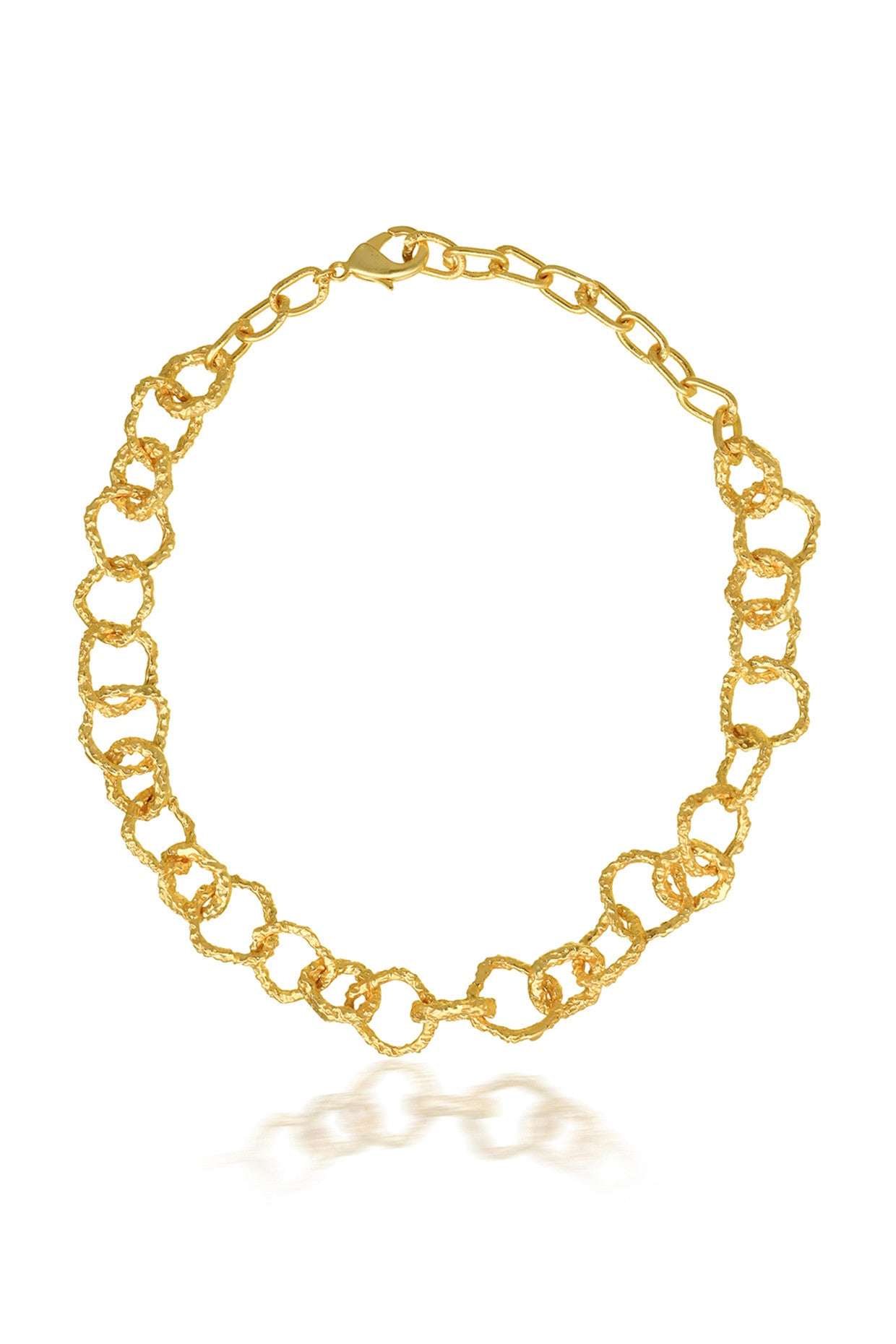 18kt Gold Plated Textured Necklace