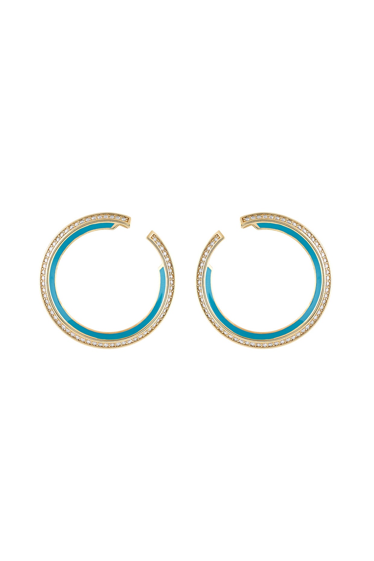 18Kt Gold Plated Turquoise Magic Hoops