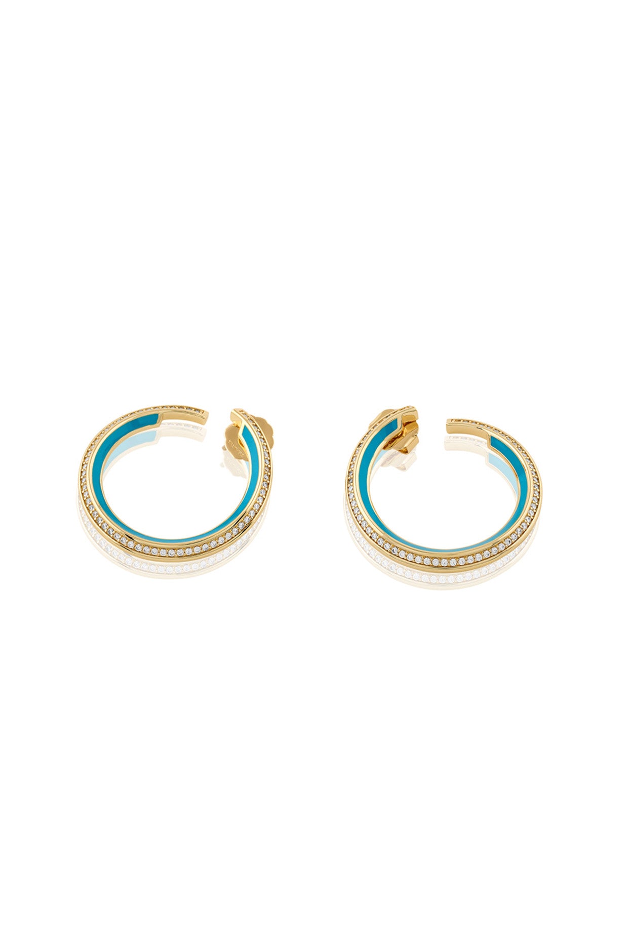 18Kt Gold Plated Turquoise Magic Hoops