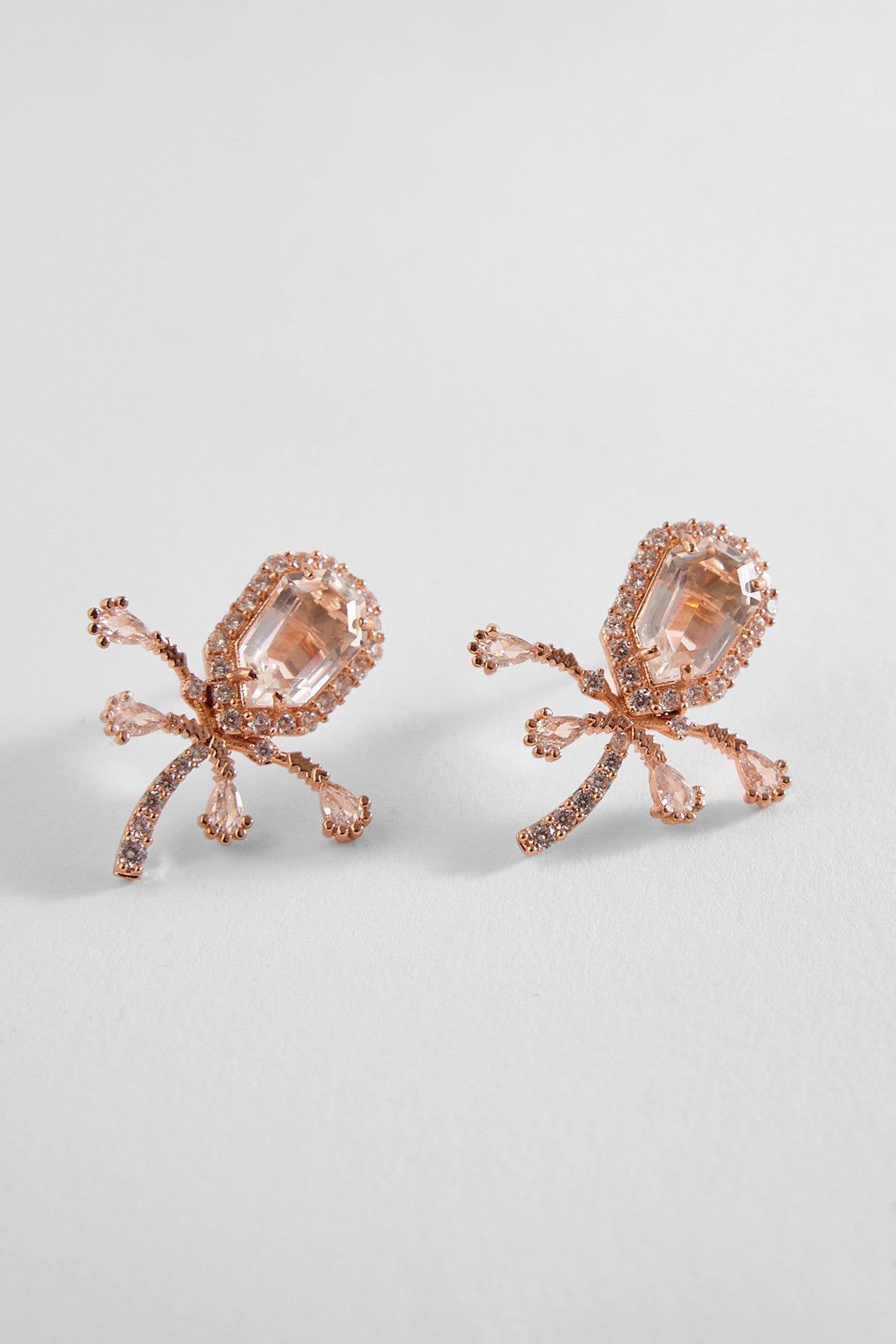 22kt Rose Gold Plated Champagne Earrings