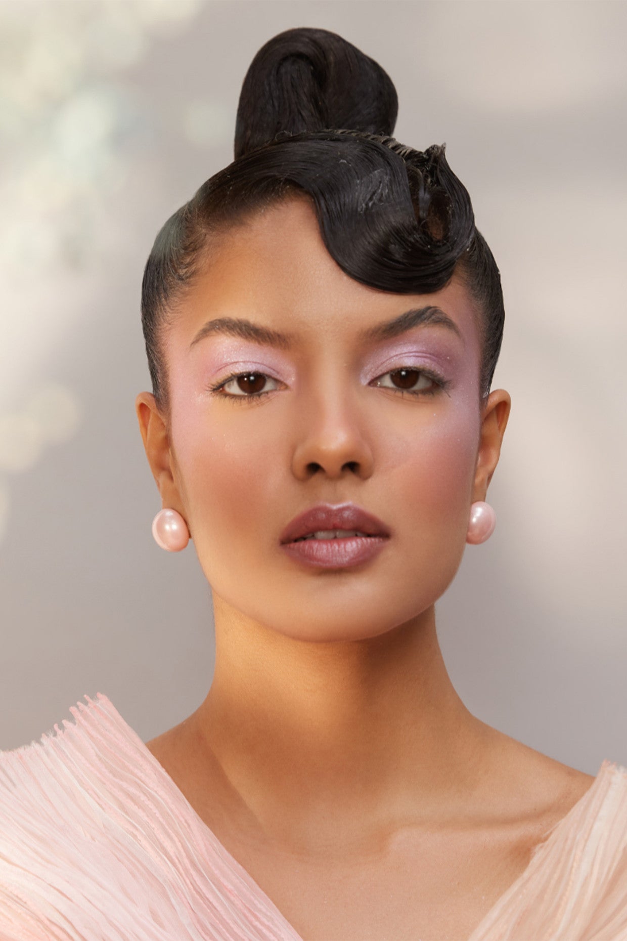 20mm Pearl Studs Earrings Candy Pink 18Kt Gold-Plated