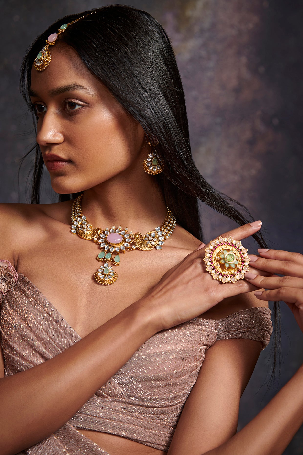 22kt Ethereal Swan Lake Necklace