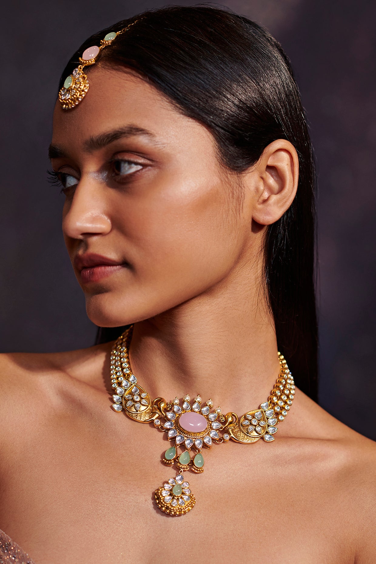 22kt Ethereal Swan Lake Necklace