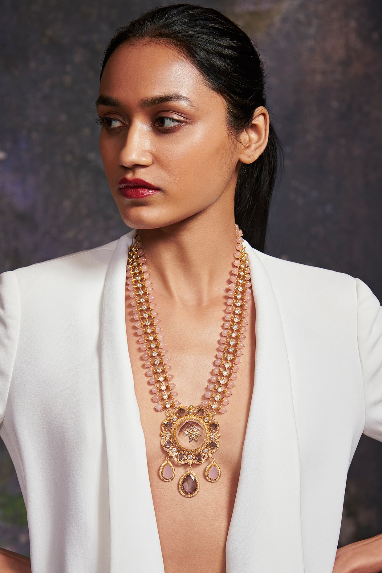 22kt Gold Plated White Lotus Neckpiece