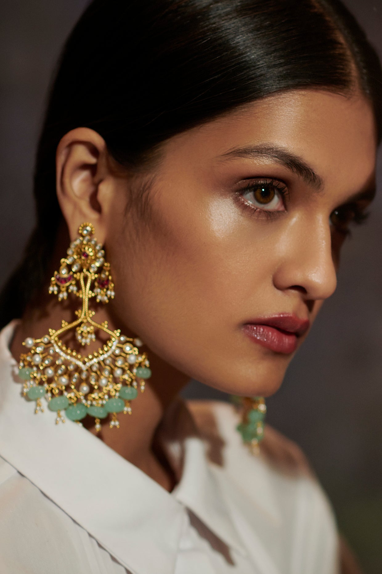 22kt Gold Plated Touch Of Azure Earrings