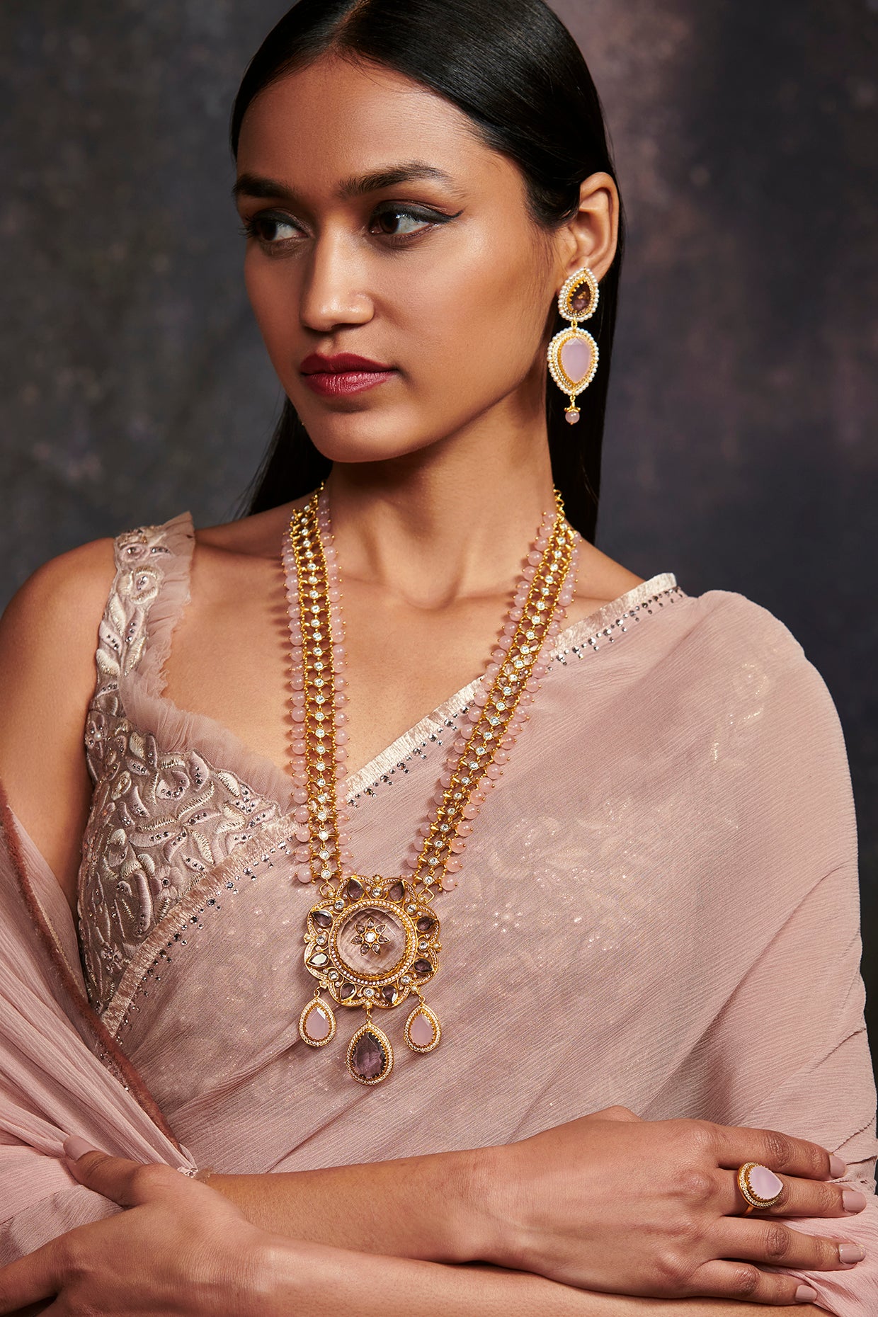 22kt Gold Plated White Lotus Neckpiece