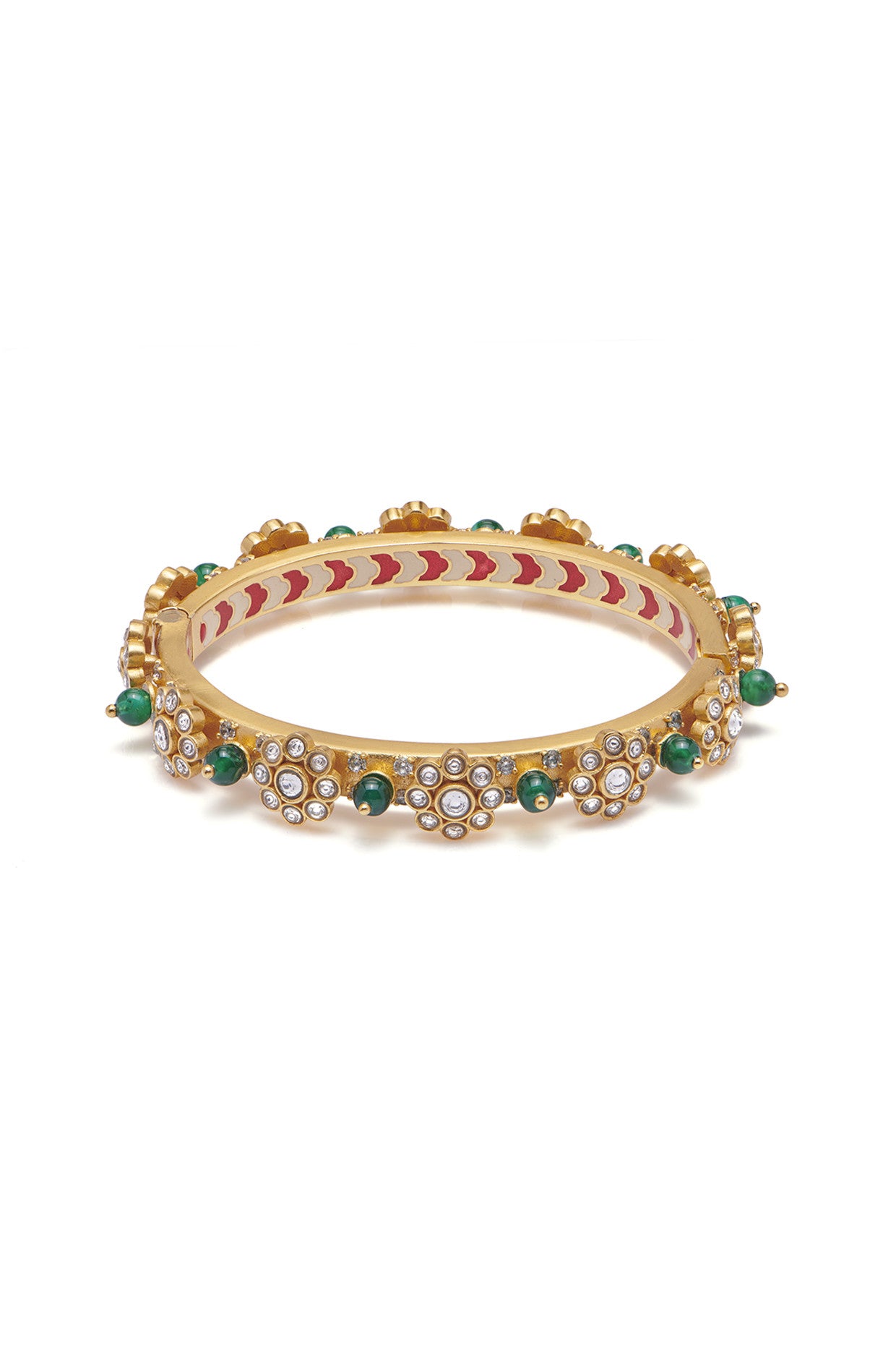 22kt Gold Plated Firoja Green Bangle