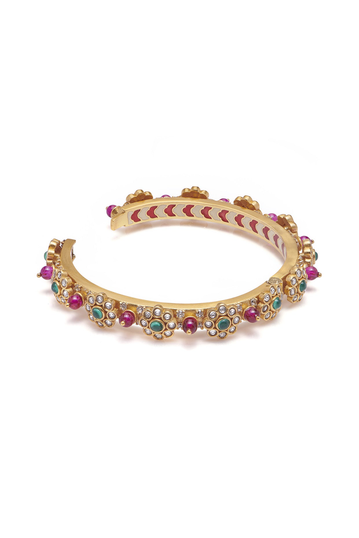 22kt Gold Plated Firoja Red Bangle