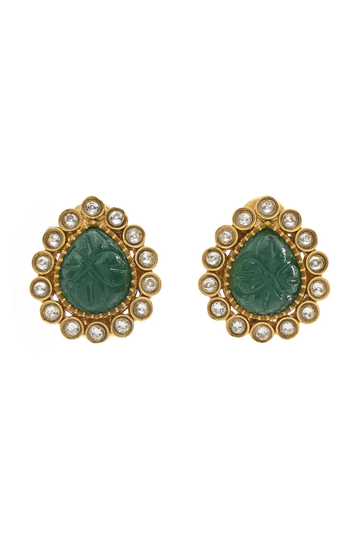 22kt Gold Plated Pakeezah Emerald Studs Earrings