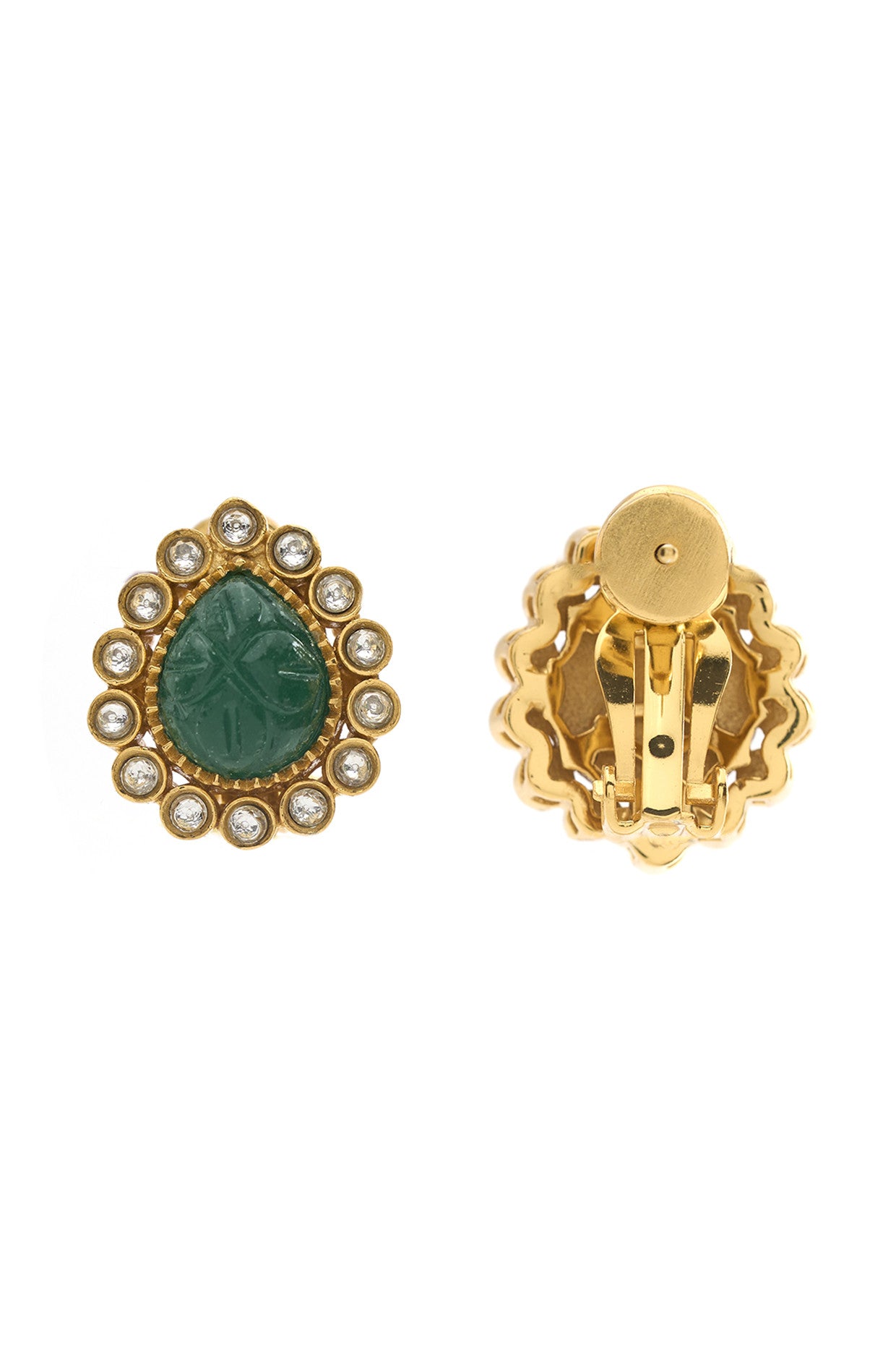 22kt Gold Plated Pakeezah Emerald Studs Earrings