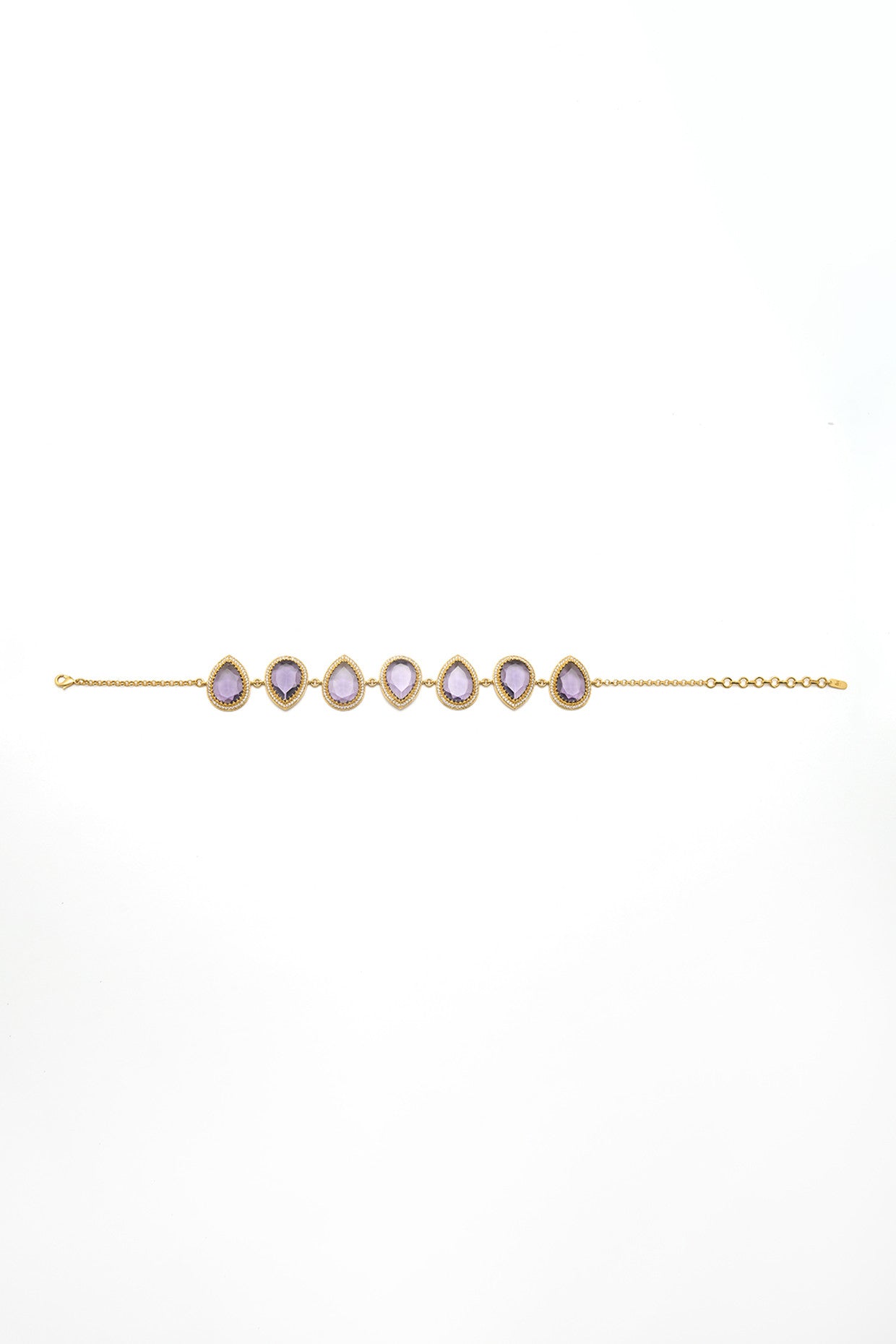 22kt Gold Plated Lavender Choker Necklace