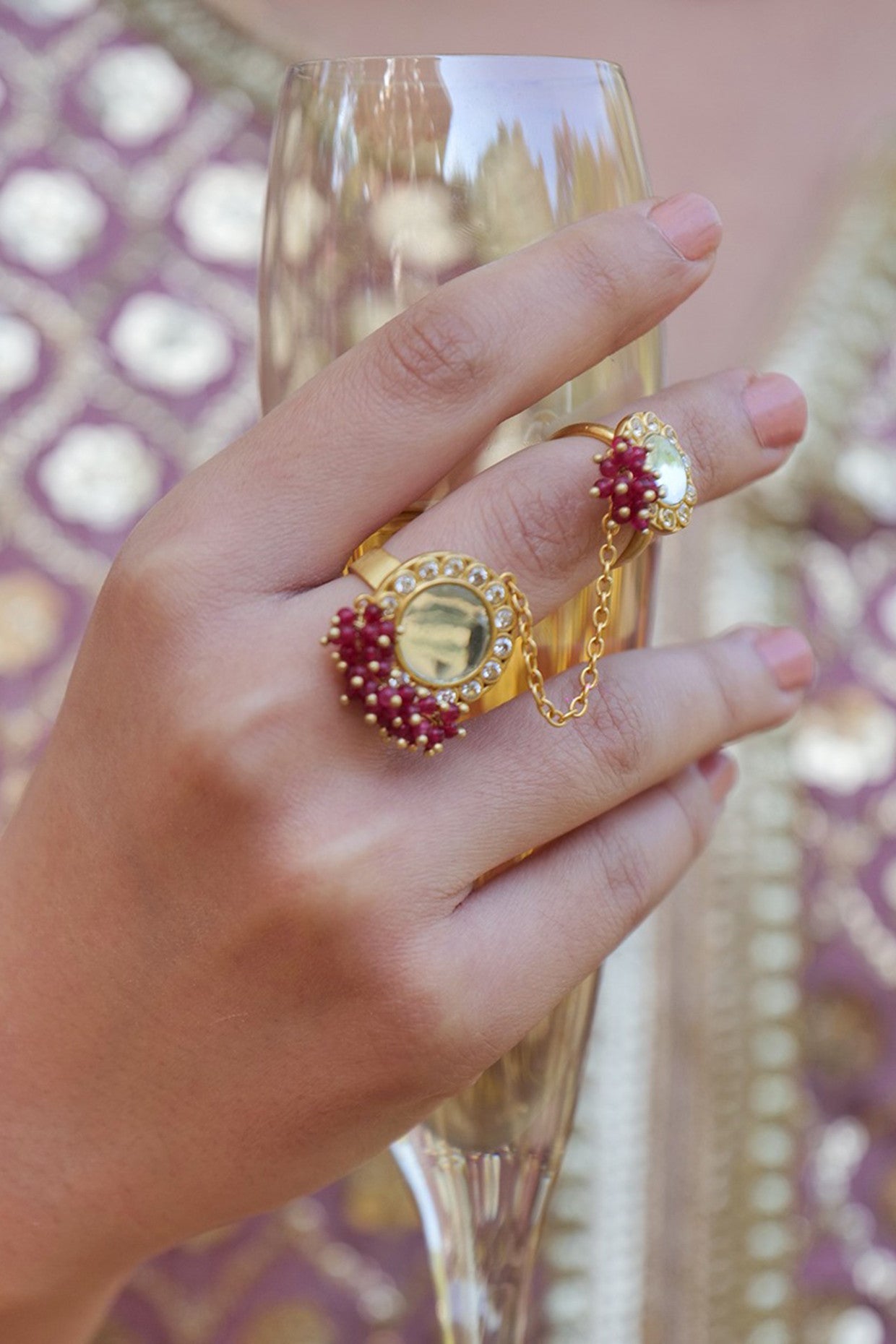 22kt Gold Plated Amethyst Ring