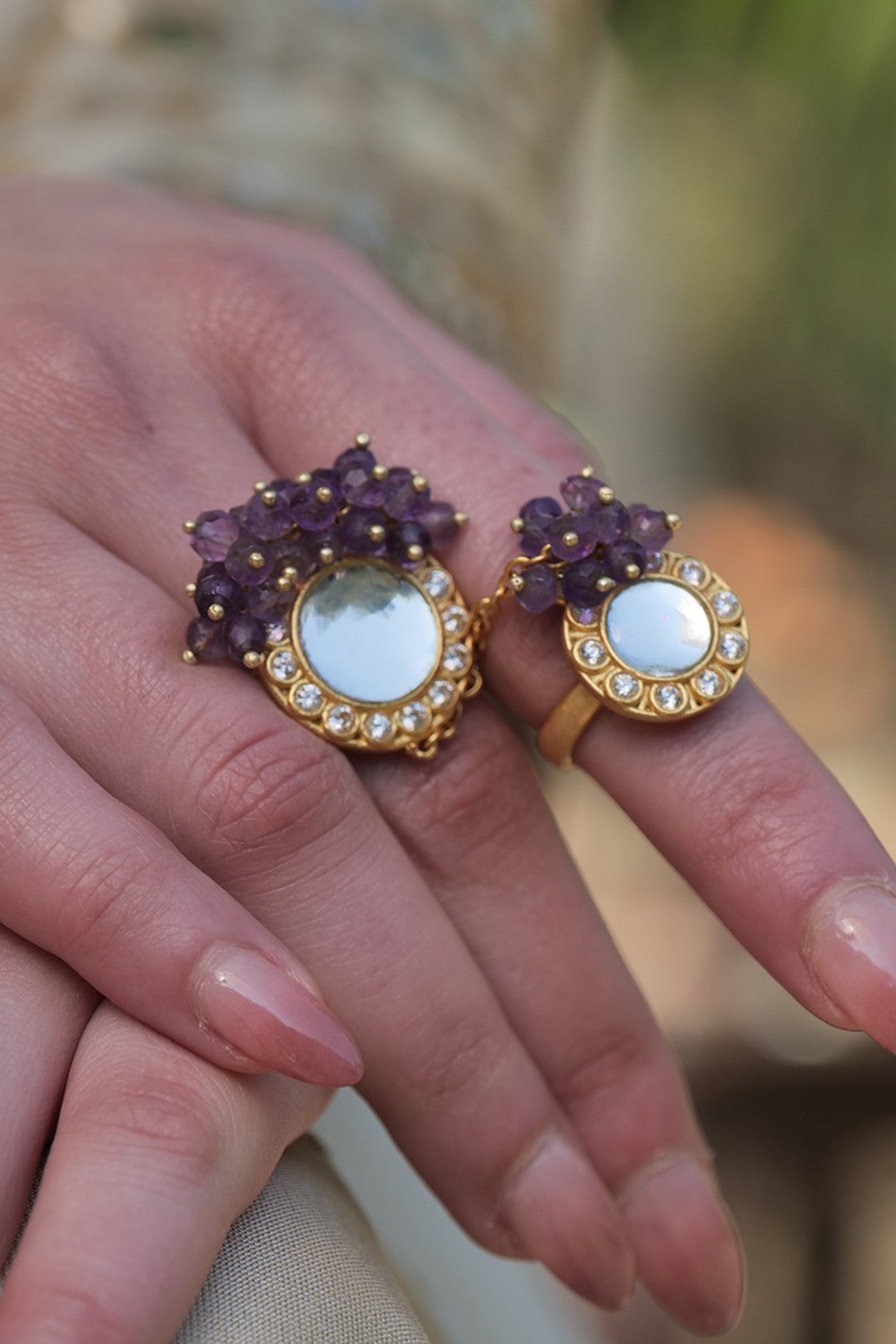 22kt Gold Plated Amethyst Ring