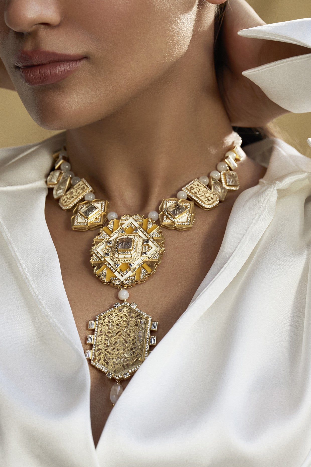 22kt Gold Plated Amelia Statement Necklace