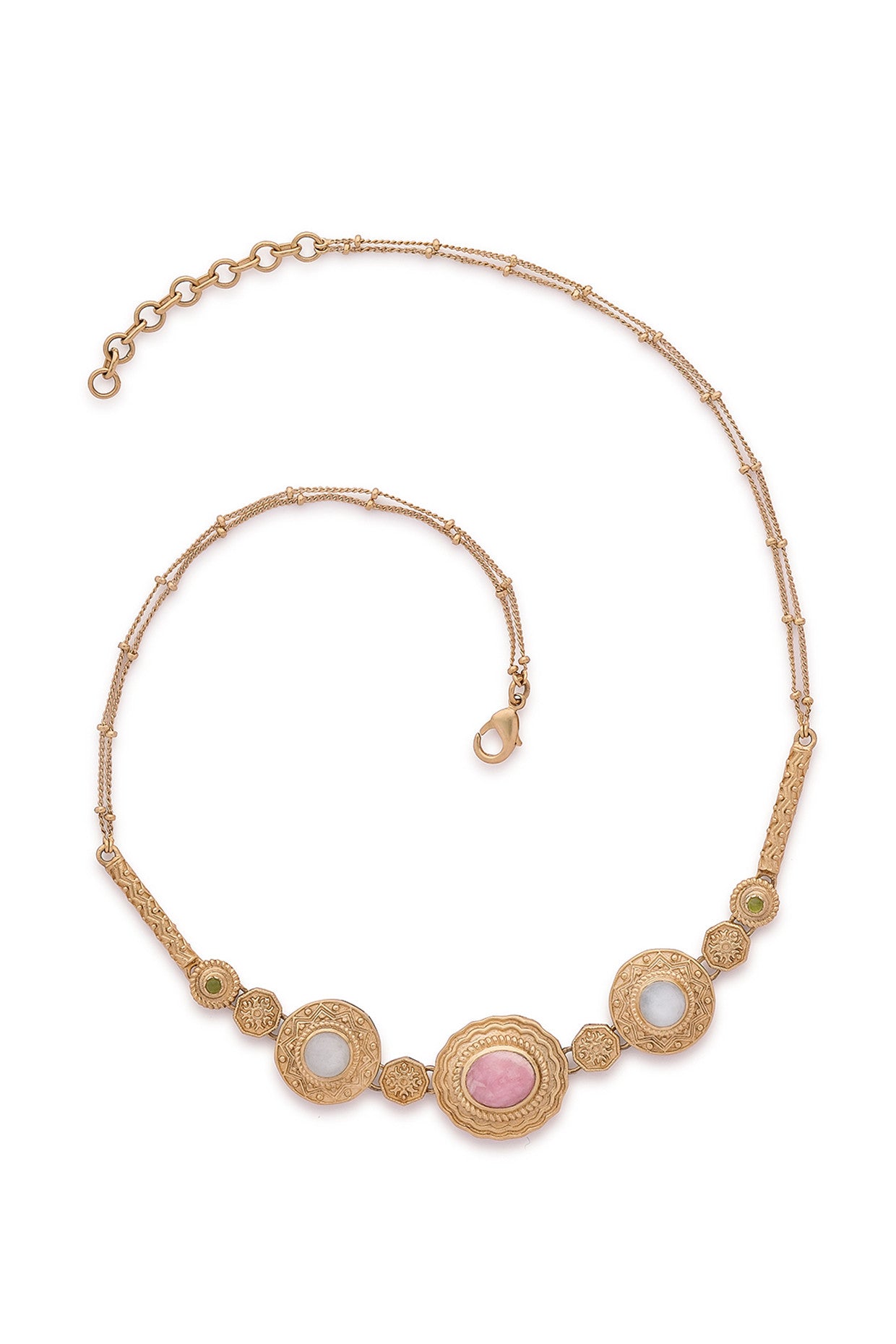 22kt Gold Plated Azra Multi- Motif Necklace