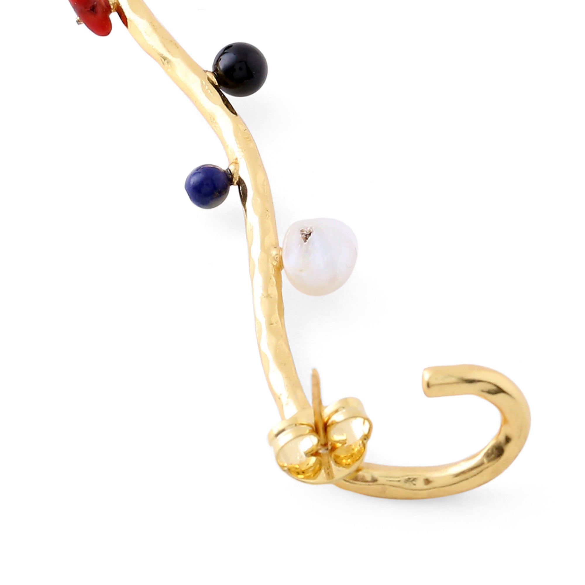 22kt Gold Plated Black & White Earrings.