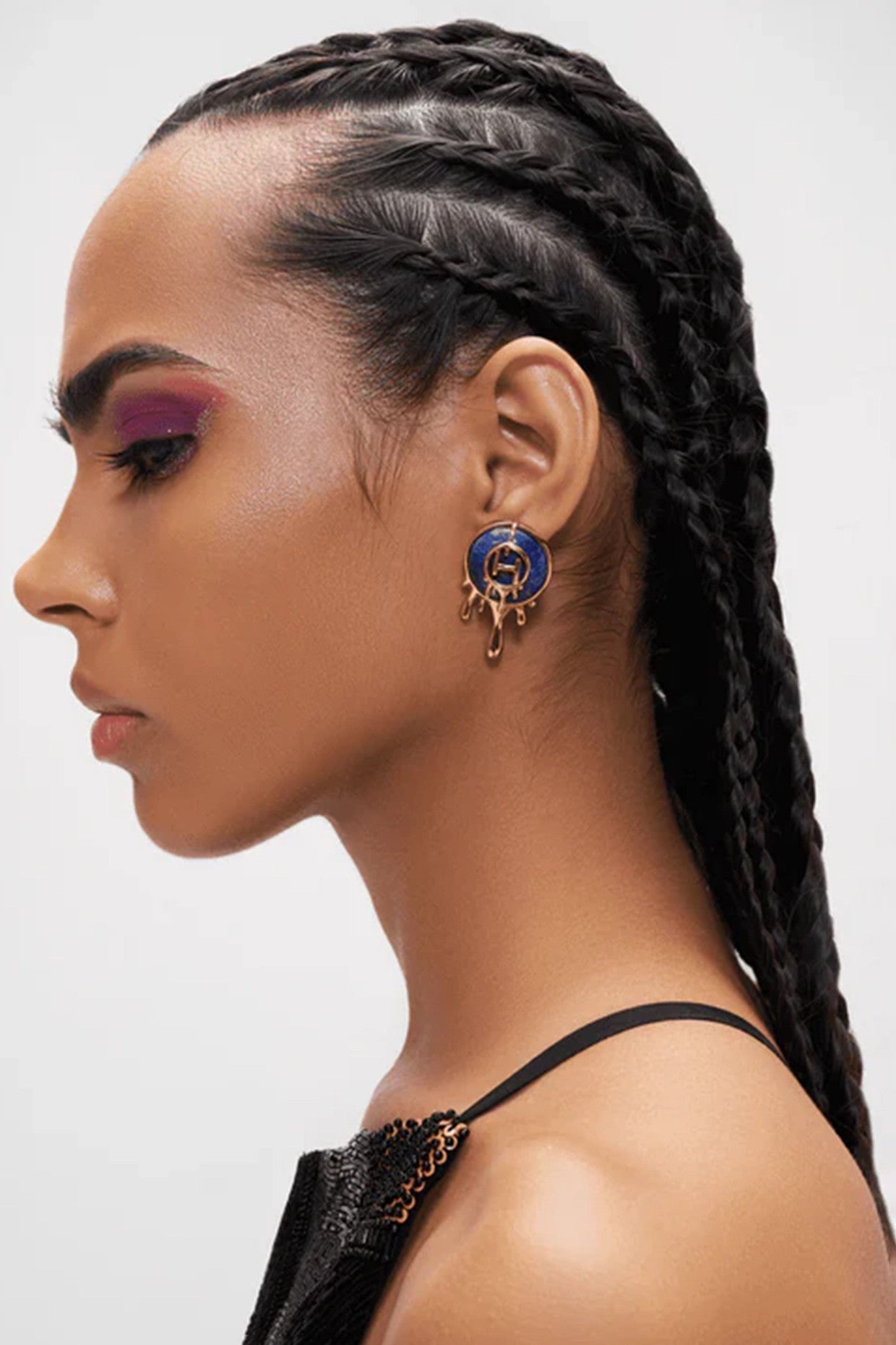 22kt Gold Plated Blue Earrings