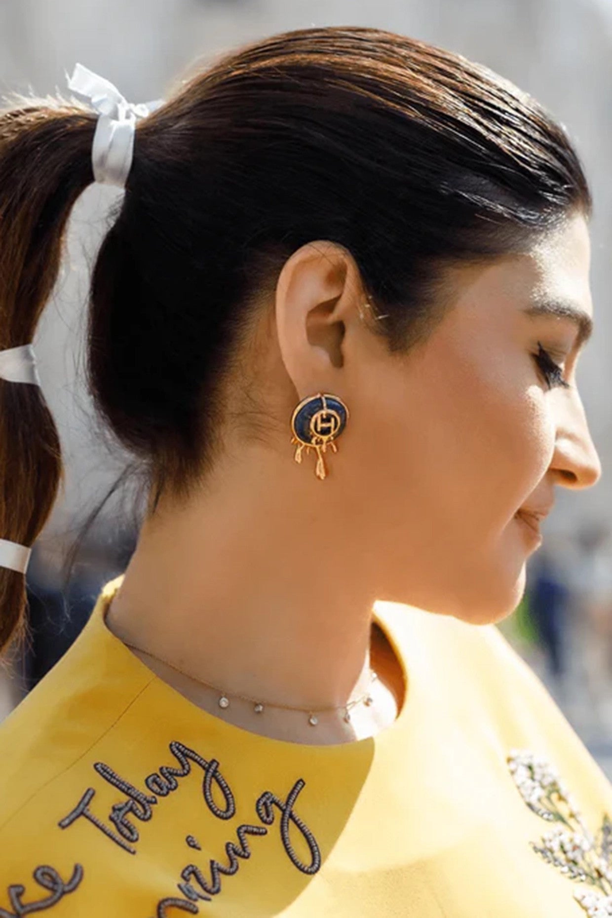 22kt Gold Plated Blue Earrings