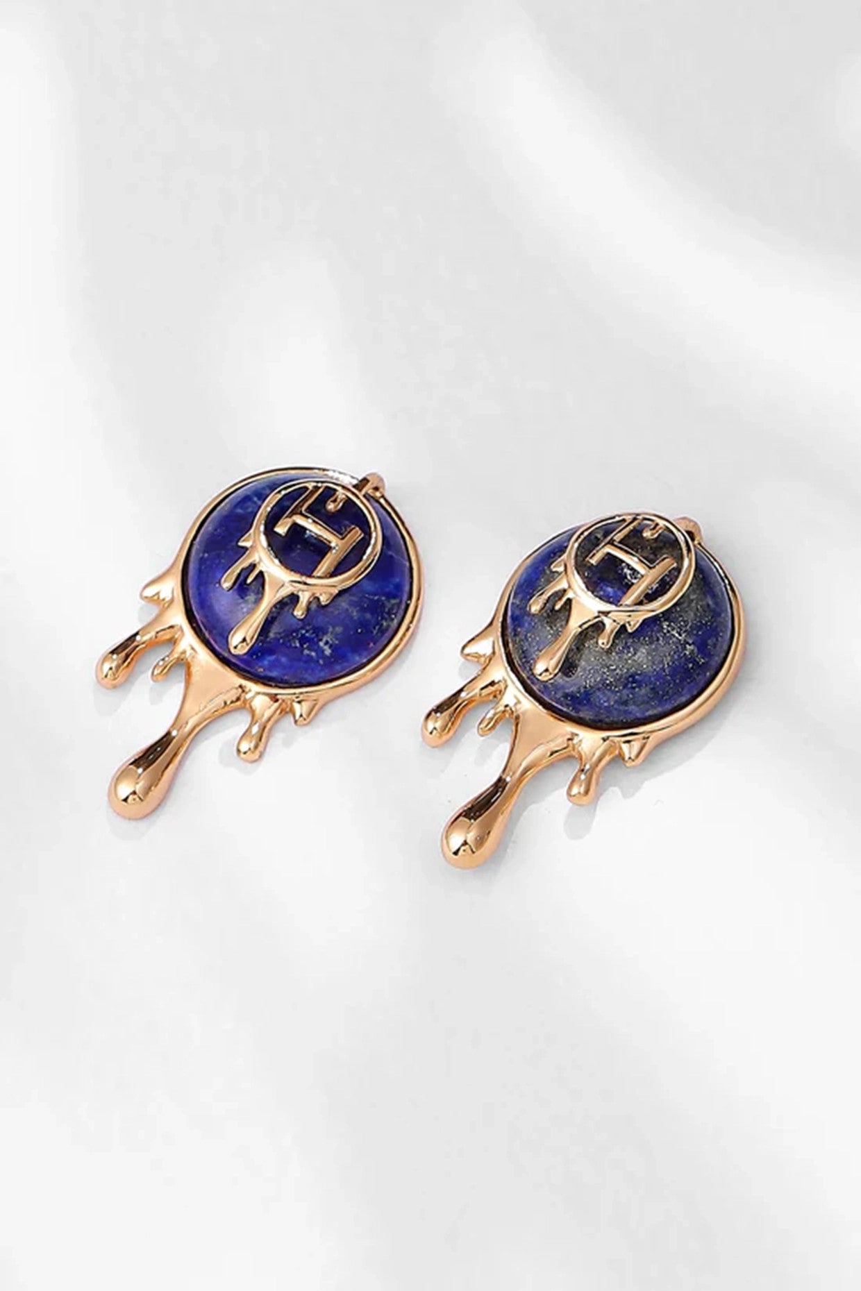 22kt Gold Plated Blue Earrings