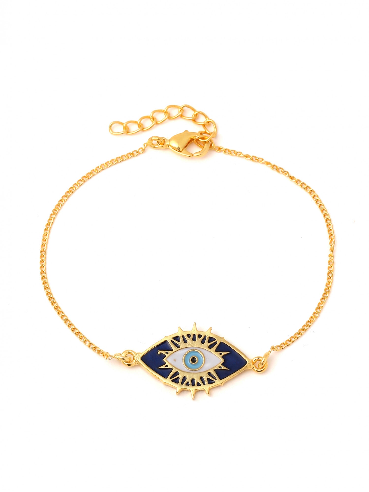 22kt Gold Plated Blue Evil Eye Bracelet