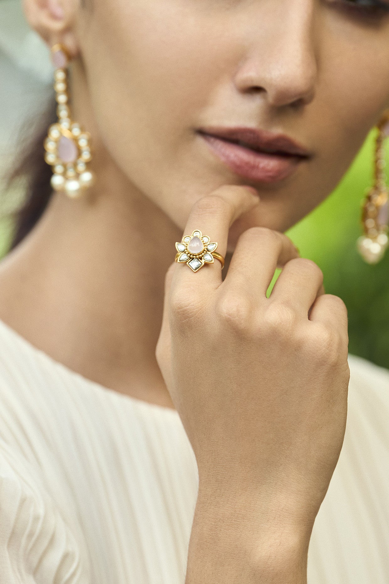 22kt Gold Plated Gulmohar Pastel Ring