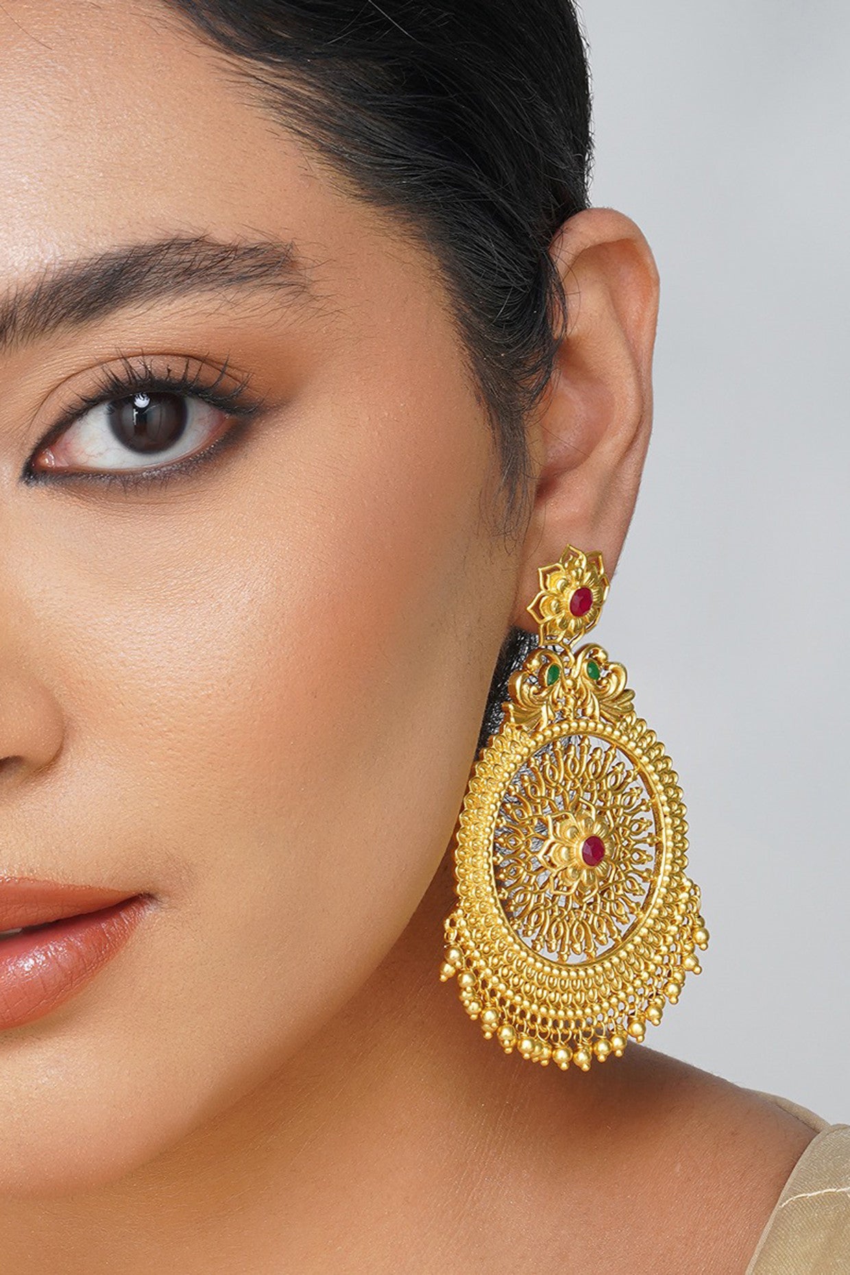 22kt Gold Plated Chola Legacy Statement Earrings