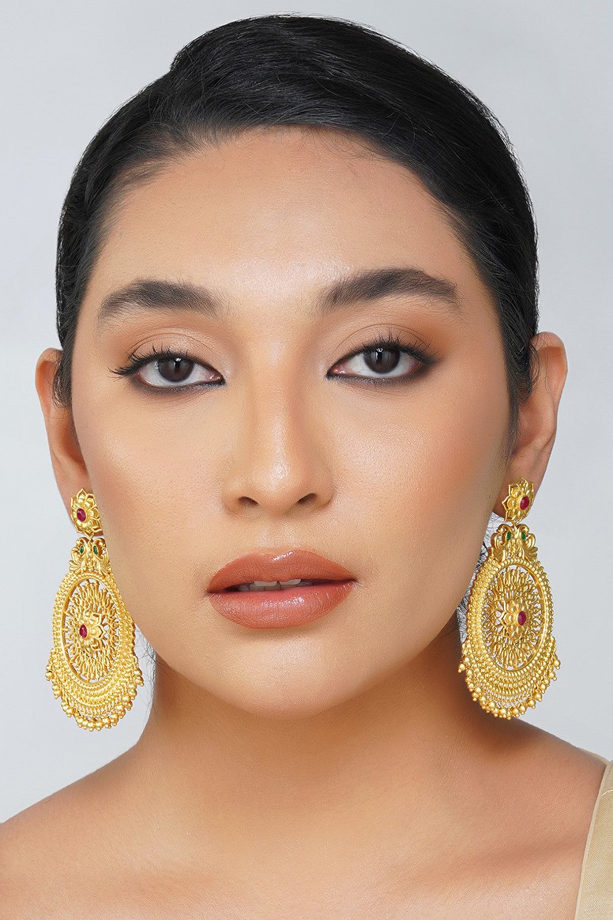 22kt Gold Plated Chola Legacy Statement Earrings