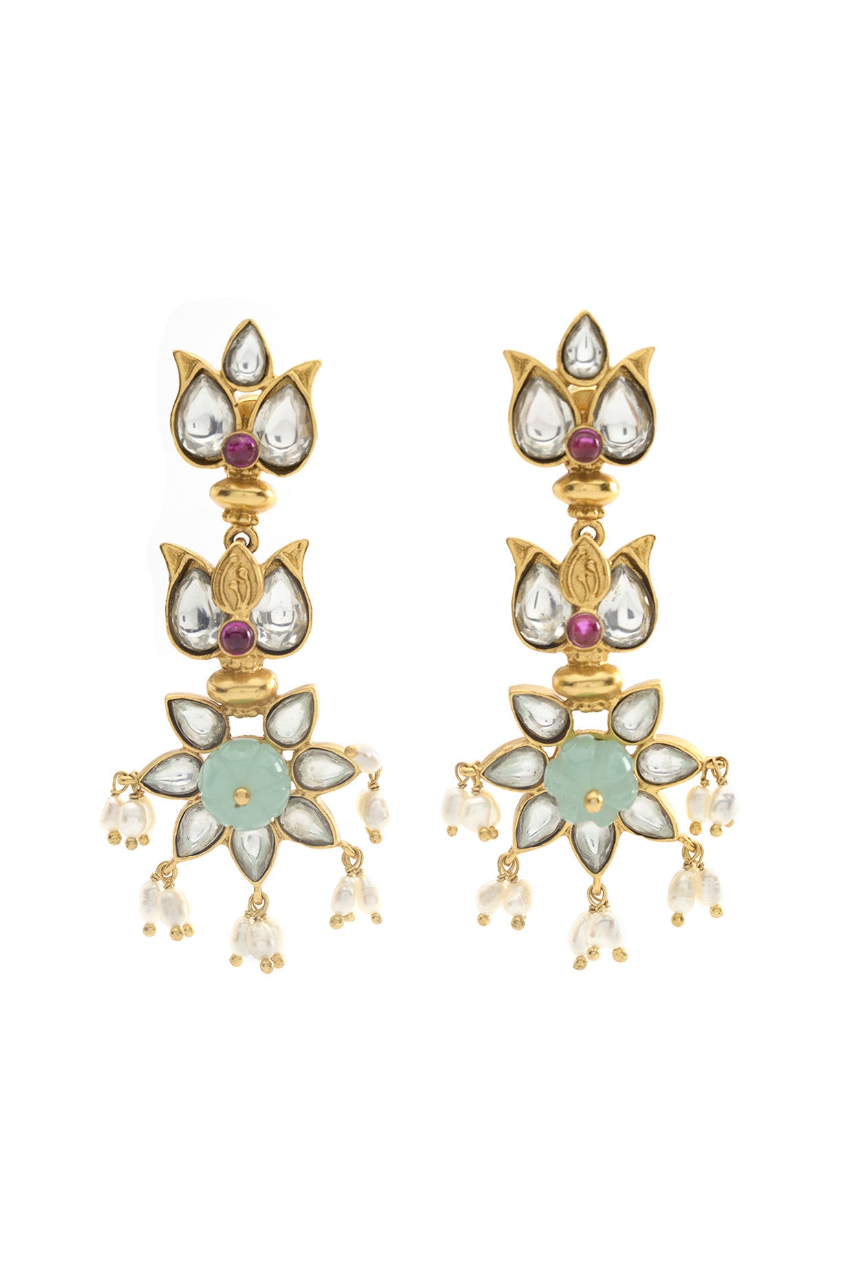 22kt Gold Plated Gulmohar Lotus Drops