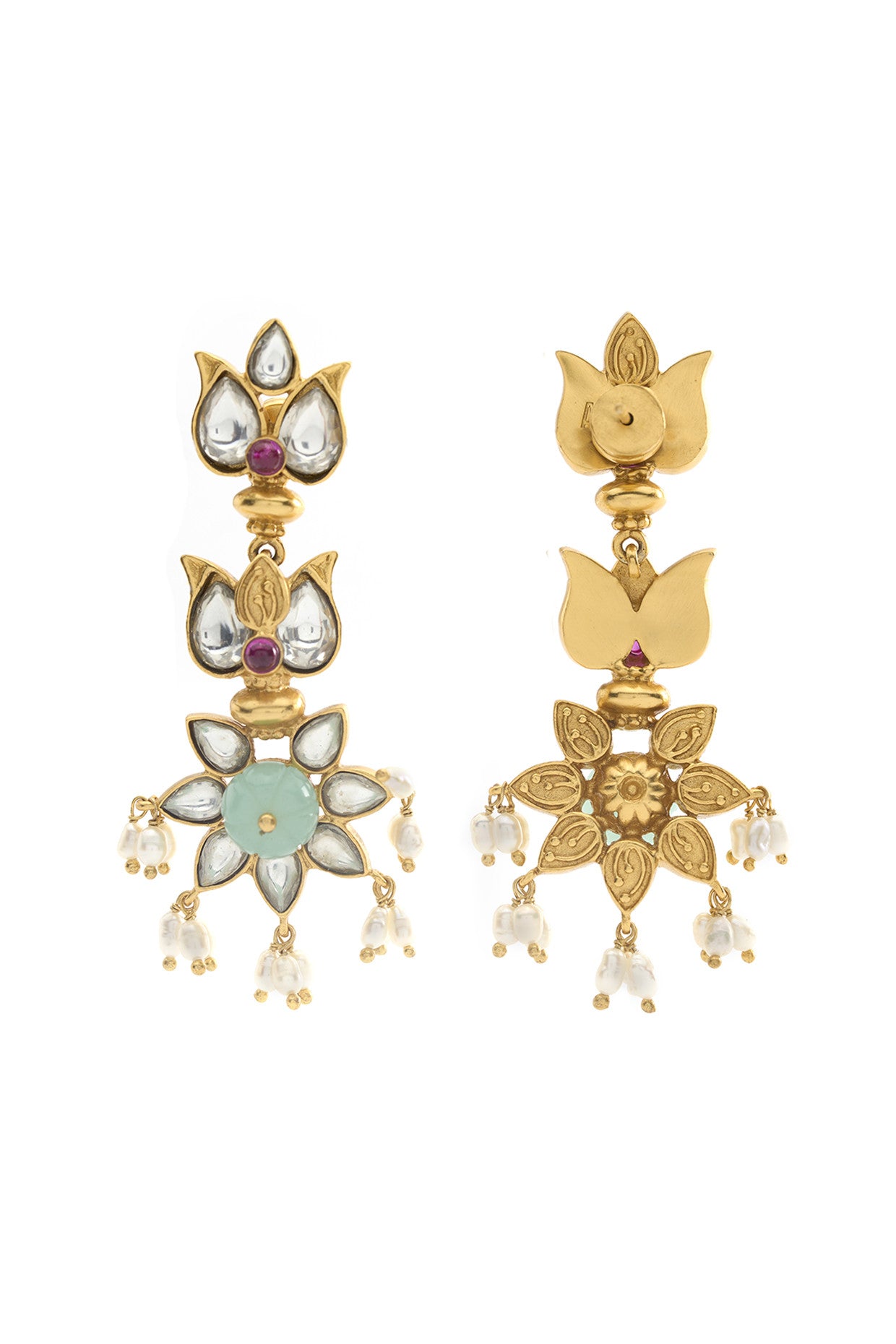 22kt Gold Plated Gulmohar Lotus Drops