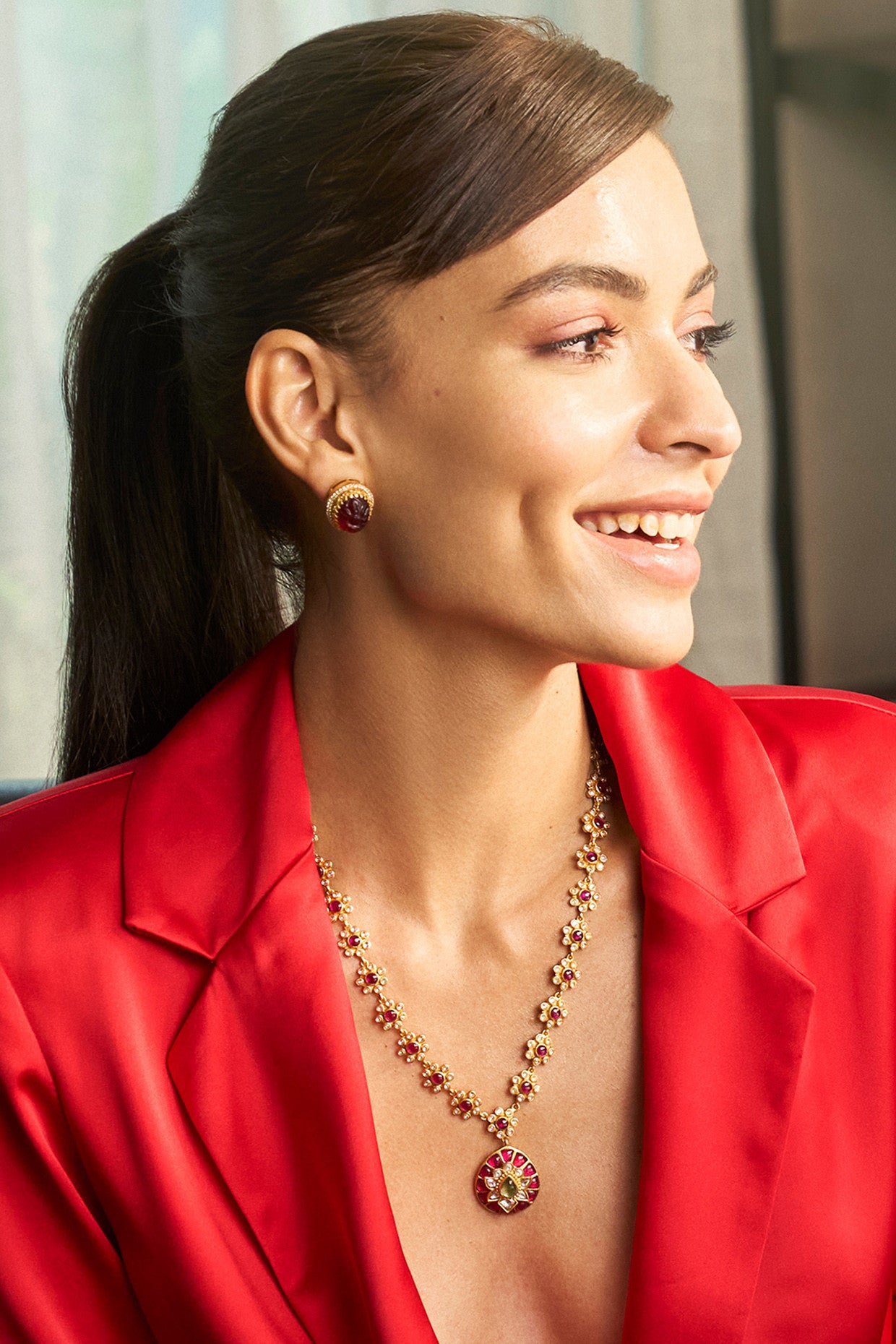 22kt Gold Plated Crimson Necklace