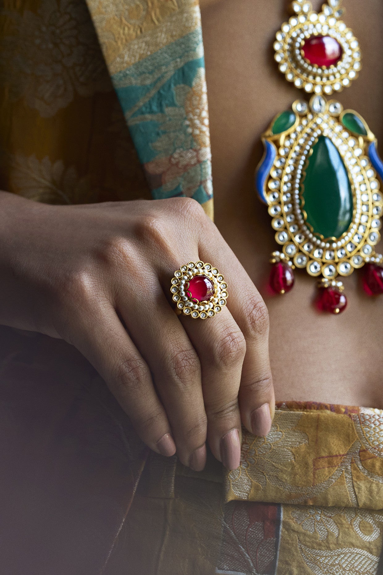 22kt Gold Plated Pakeezah Statement Ring