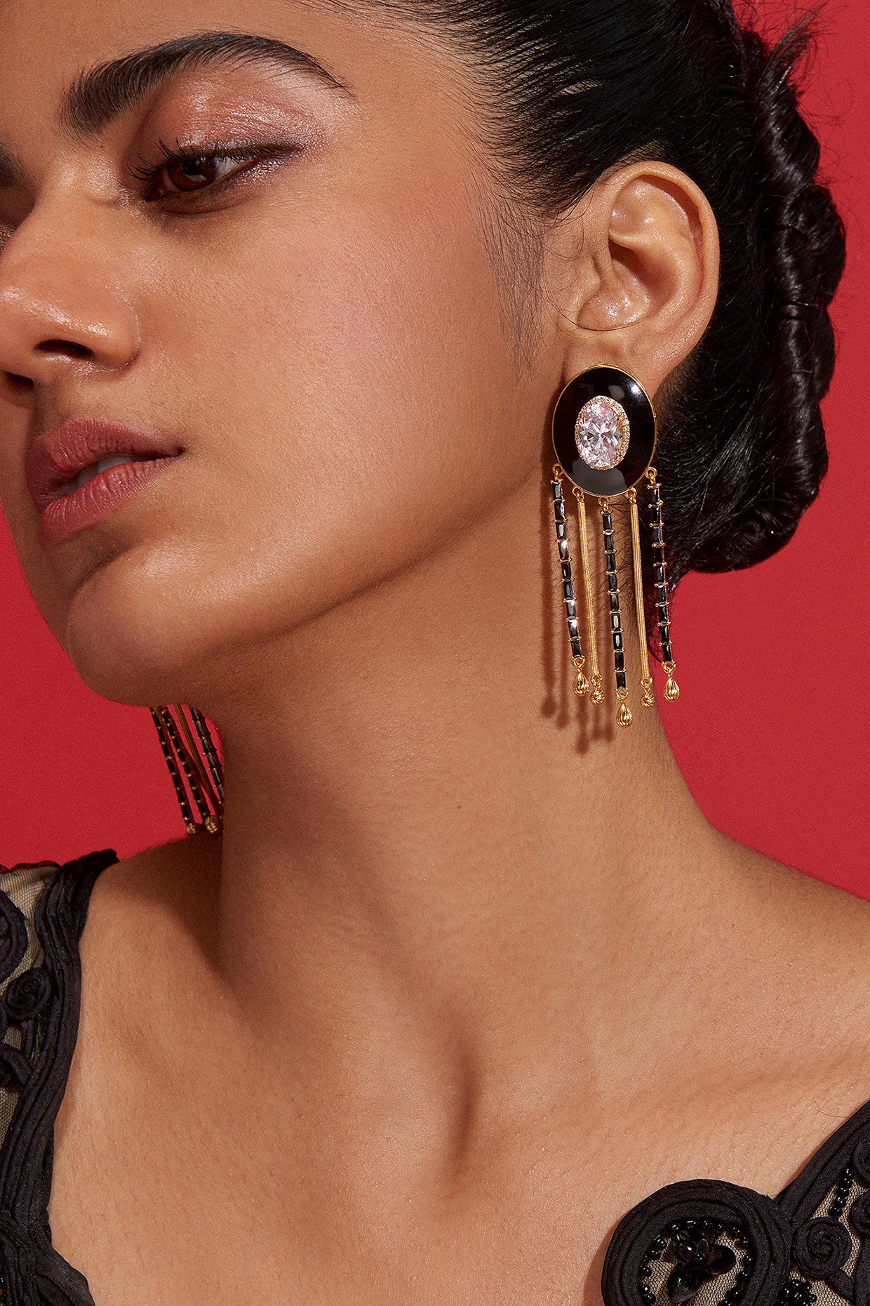 22kt Gold Plated Numsima Fringe Earrings