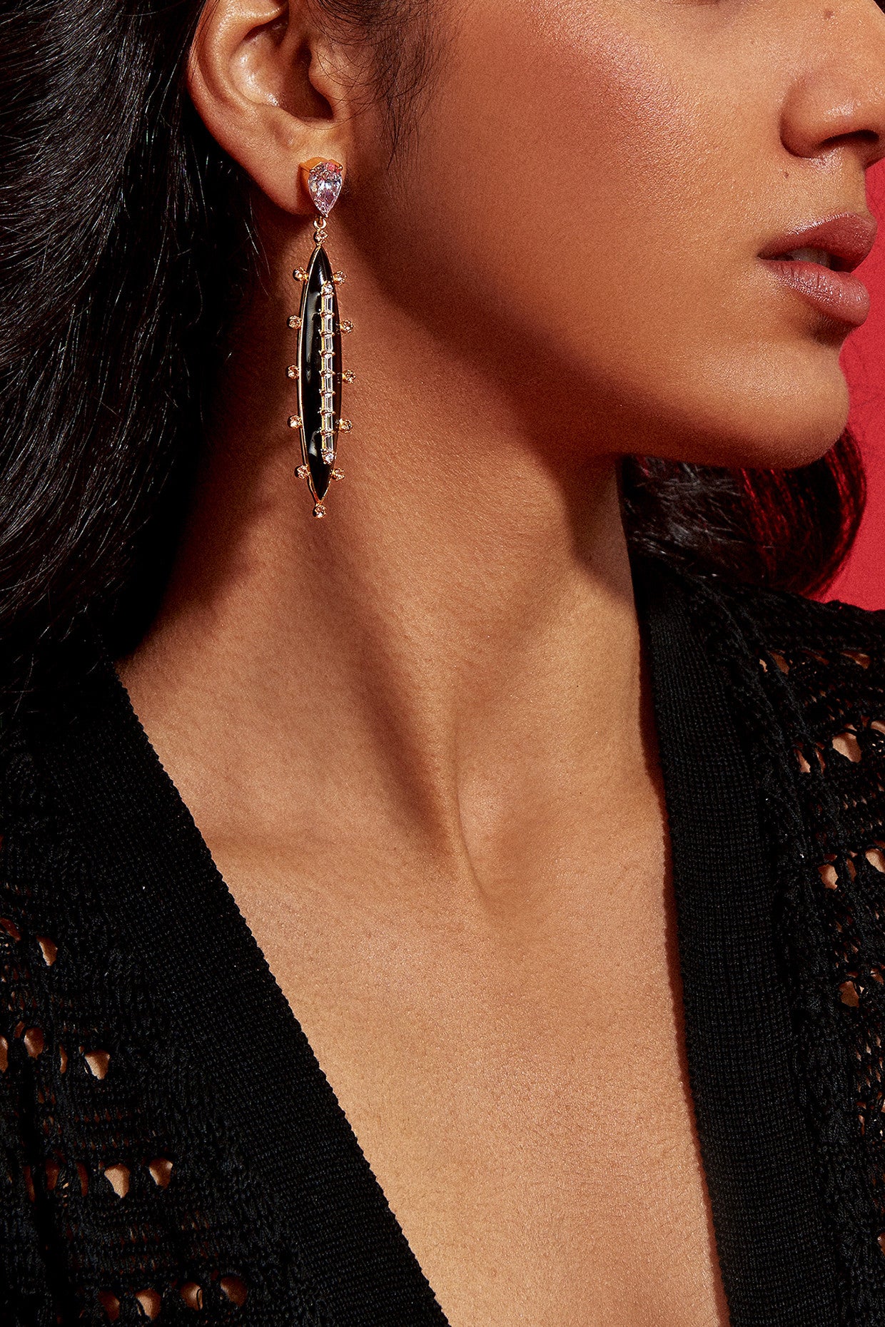 22kt Gold Plated Numisma Oblong Earrings