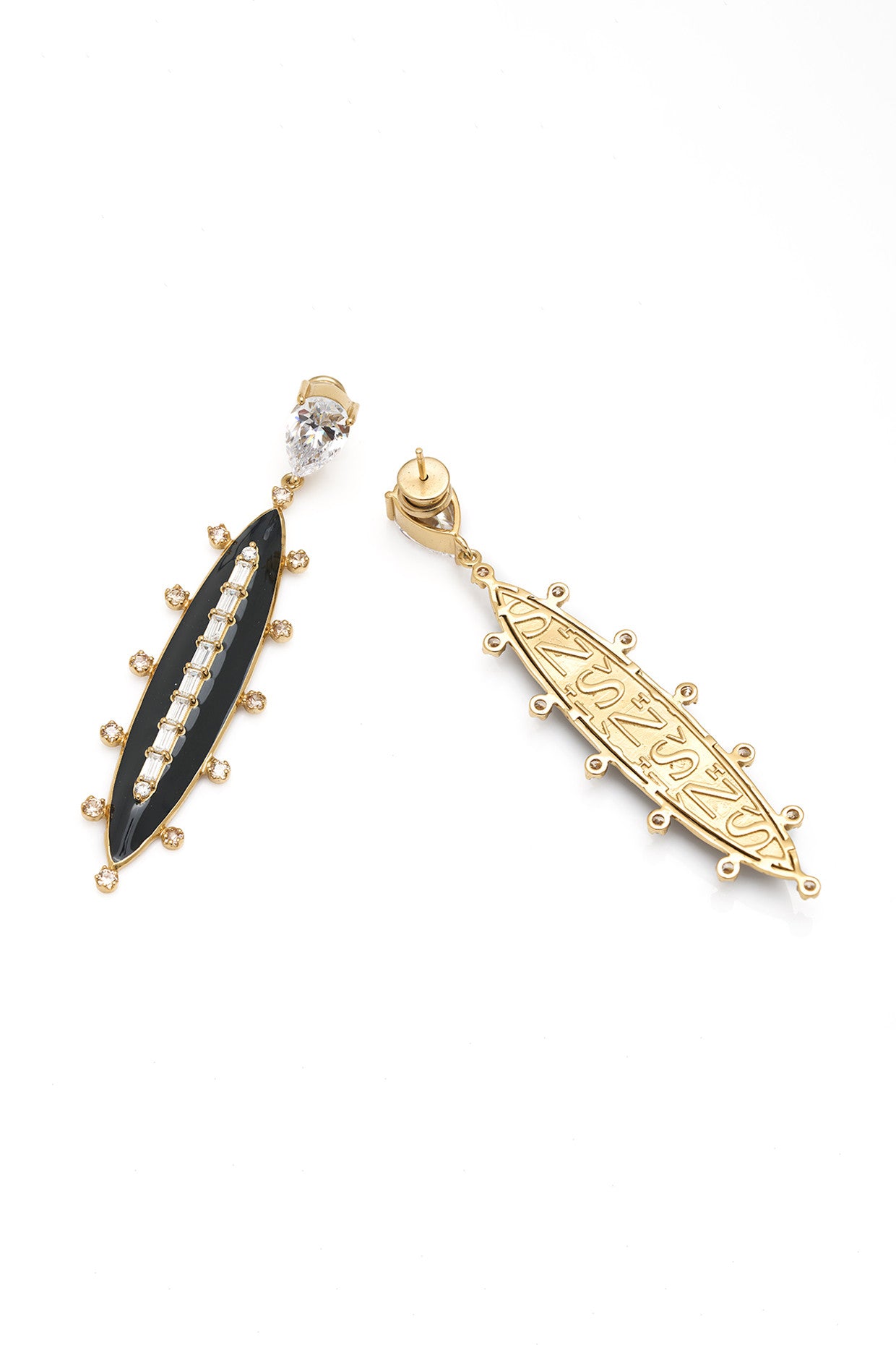 22kt Gold Plated Numisma Oblong Earrings