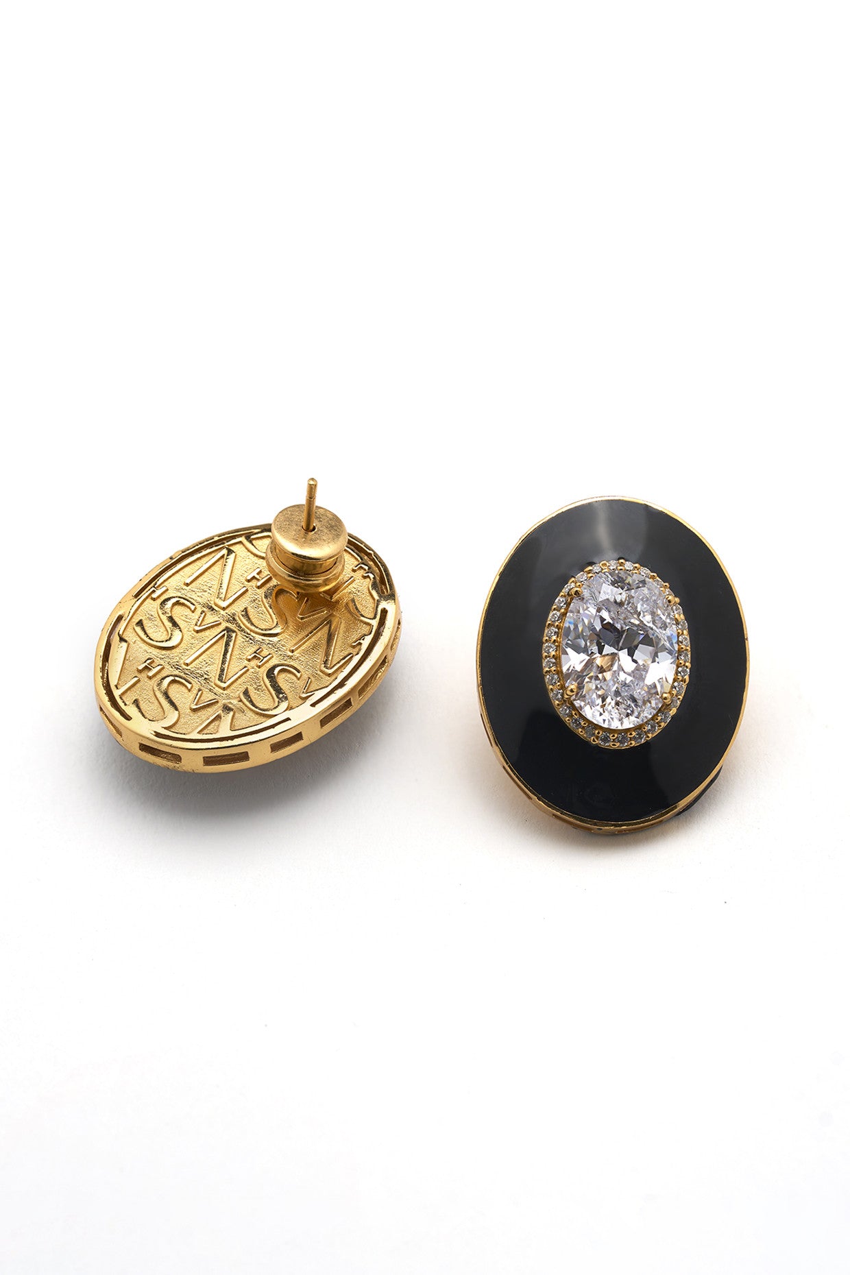22kt Gold Plated Numisma Nyx Studs Earrings