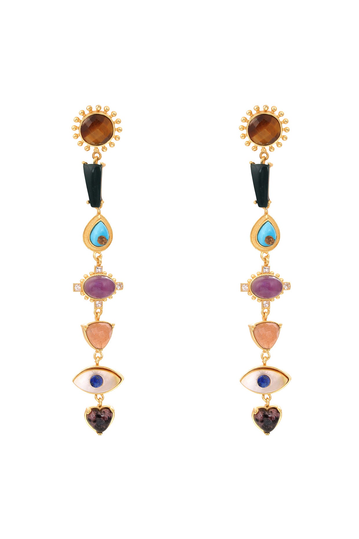 22kt Gold Plated Gemstone Earrings