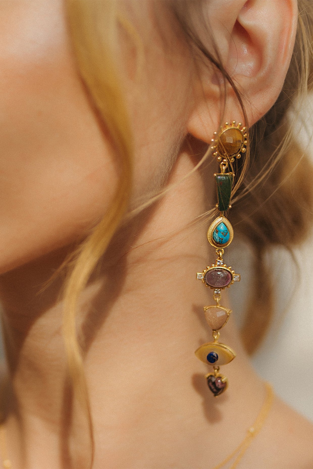 22kt Gold Plated Gemstone Earrings