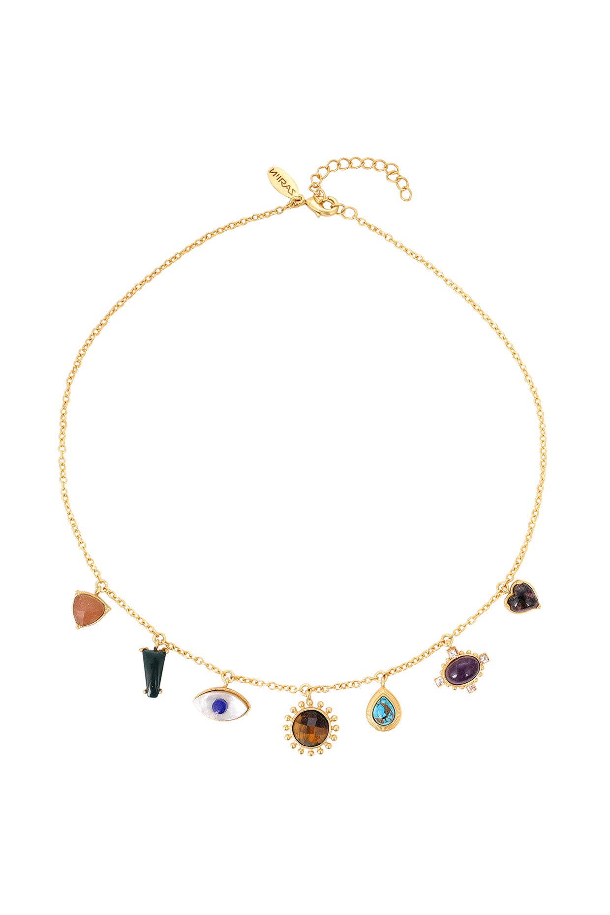 22kt Gold Plated Gemstones Necklace