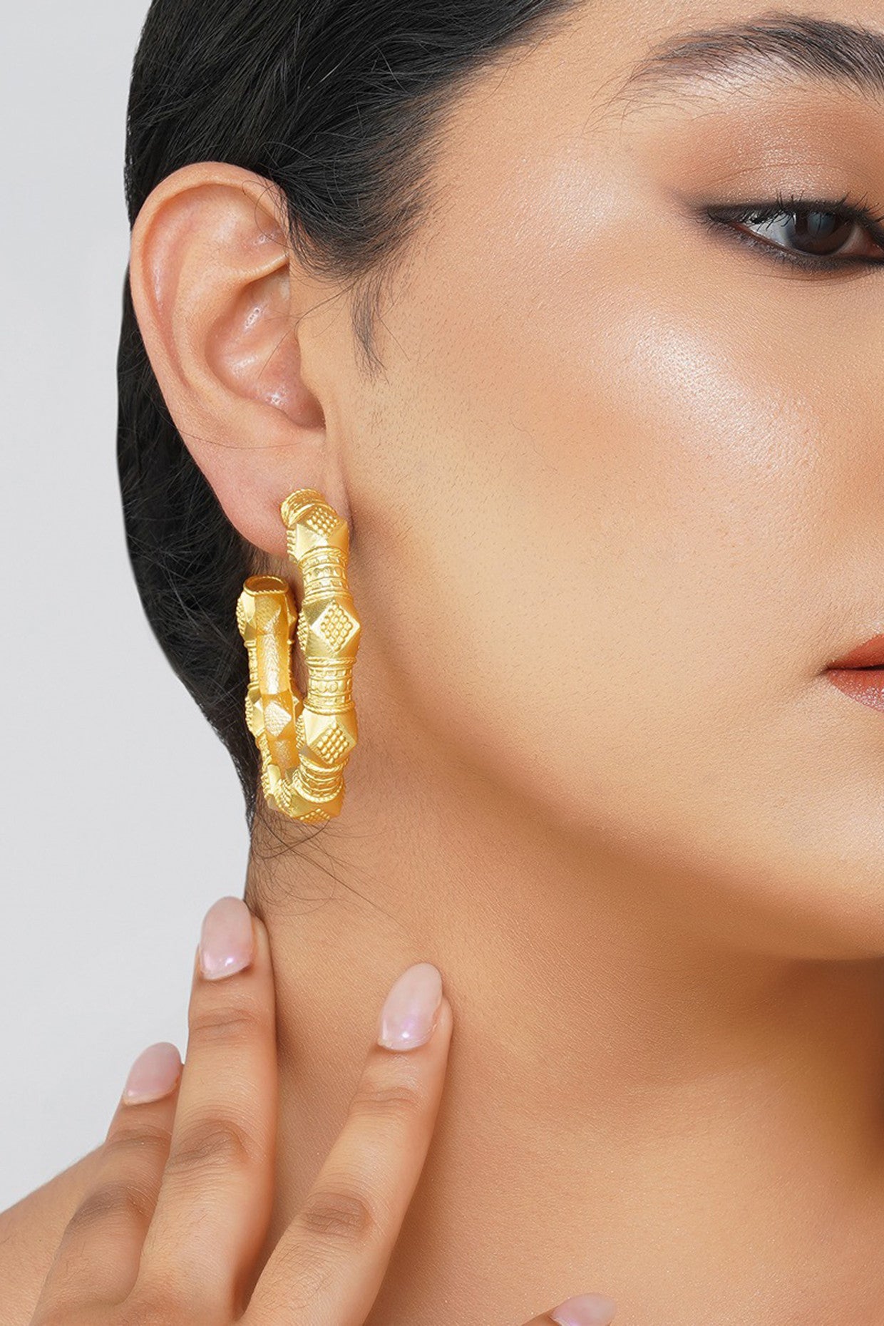 22kt Gold Plated Glory of the East Chunky Hoop Earrings