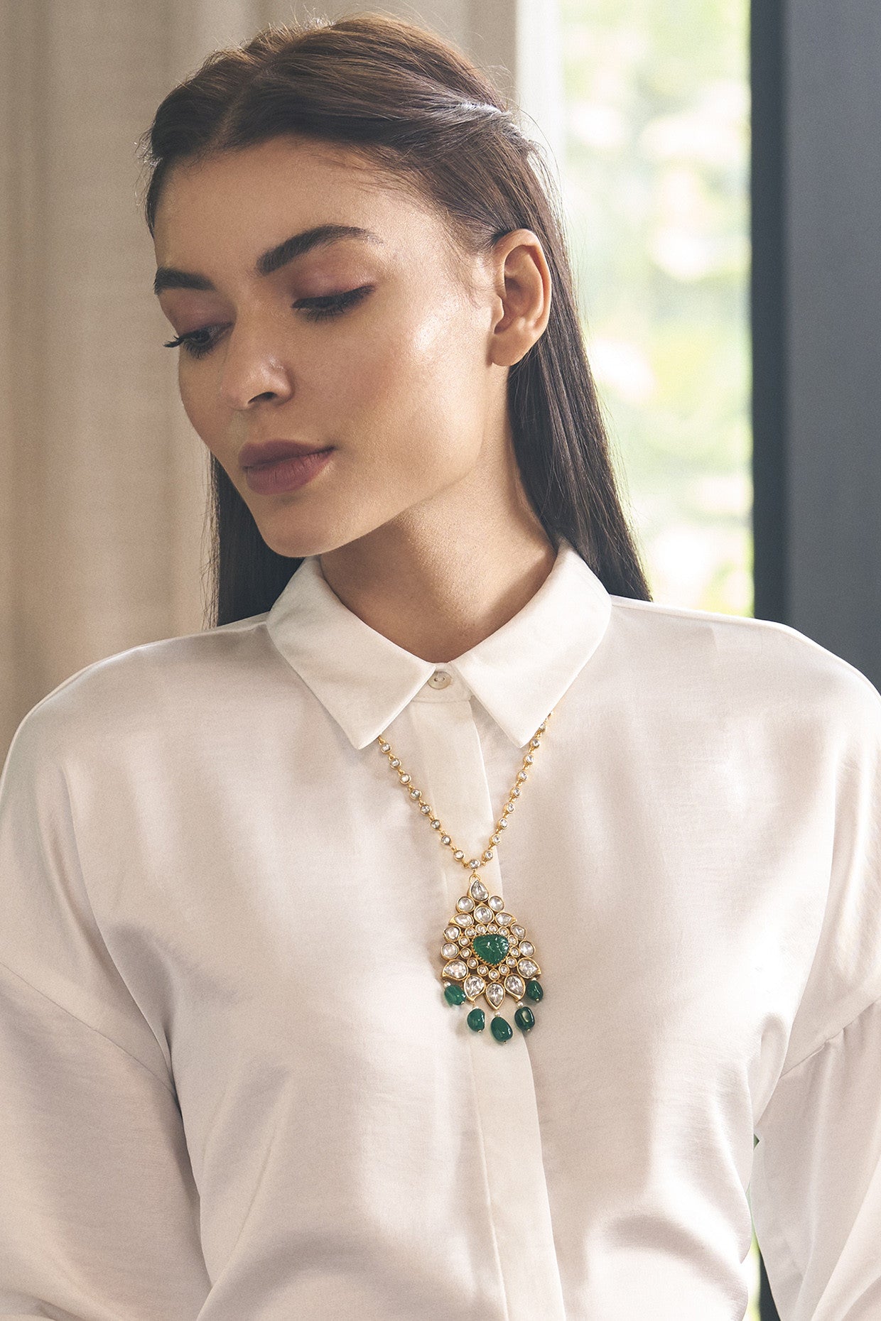 22kt Gold Plated Rosa Miniature Statement Necklace