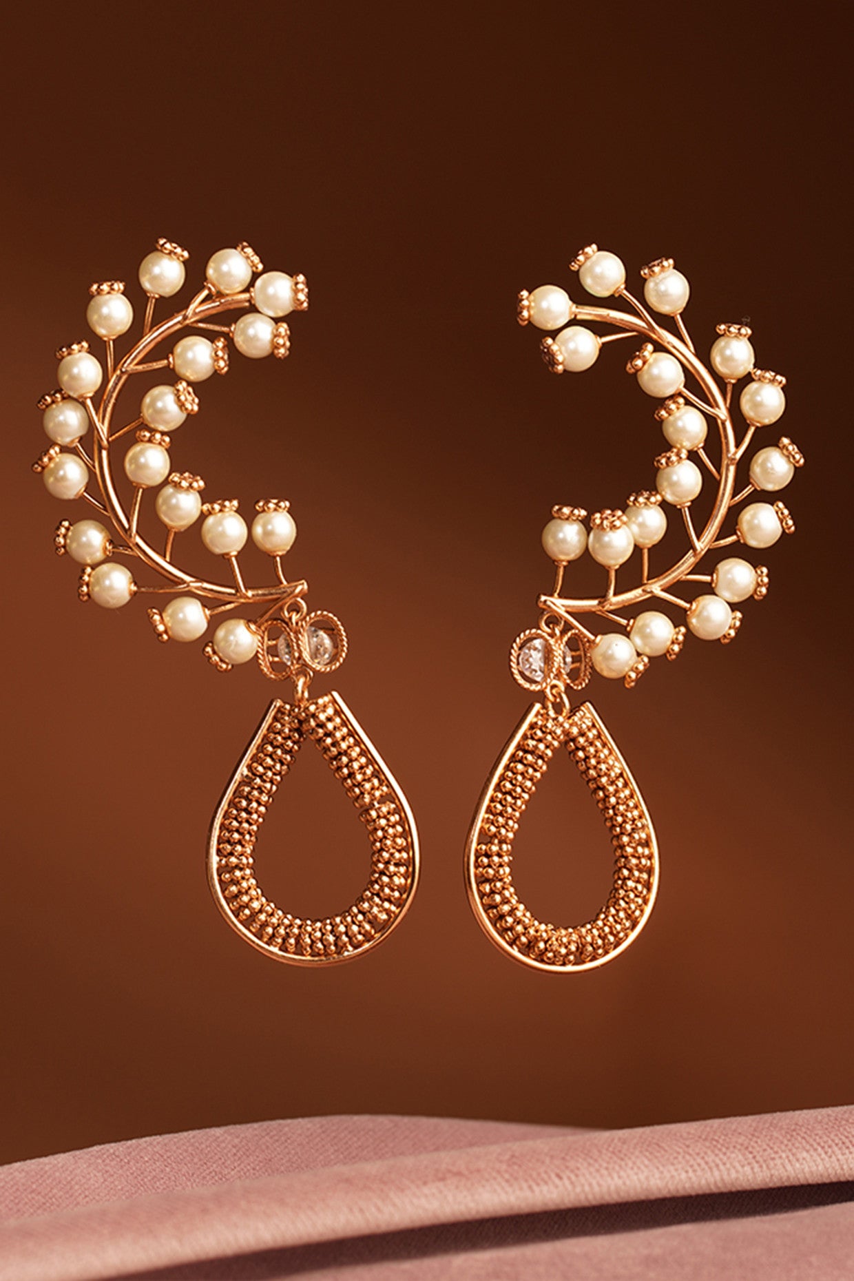 22kt Gold Plated High Noon Pearl Drop Earrings