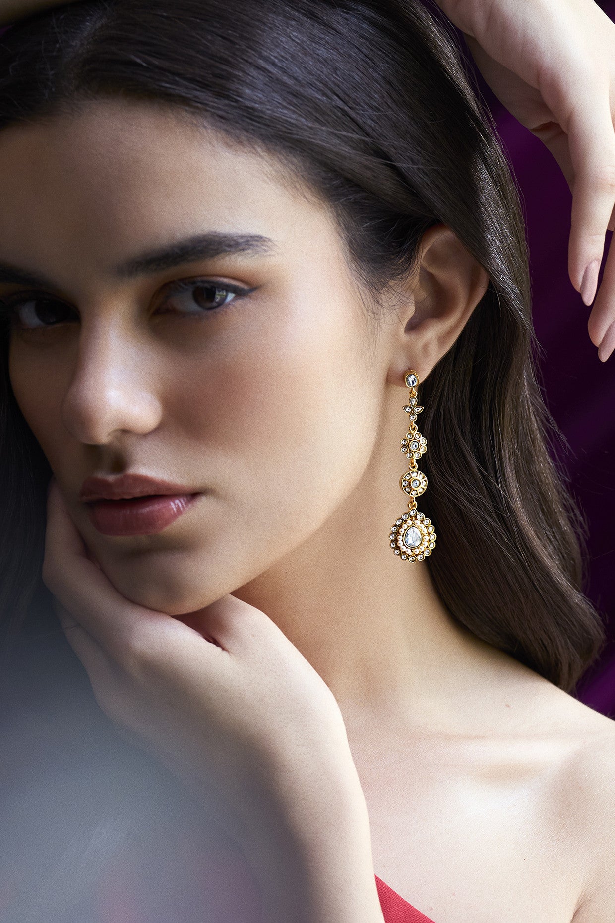 22kt Gold Plated Pakeezah Kundan Drops